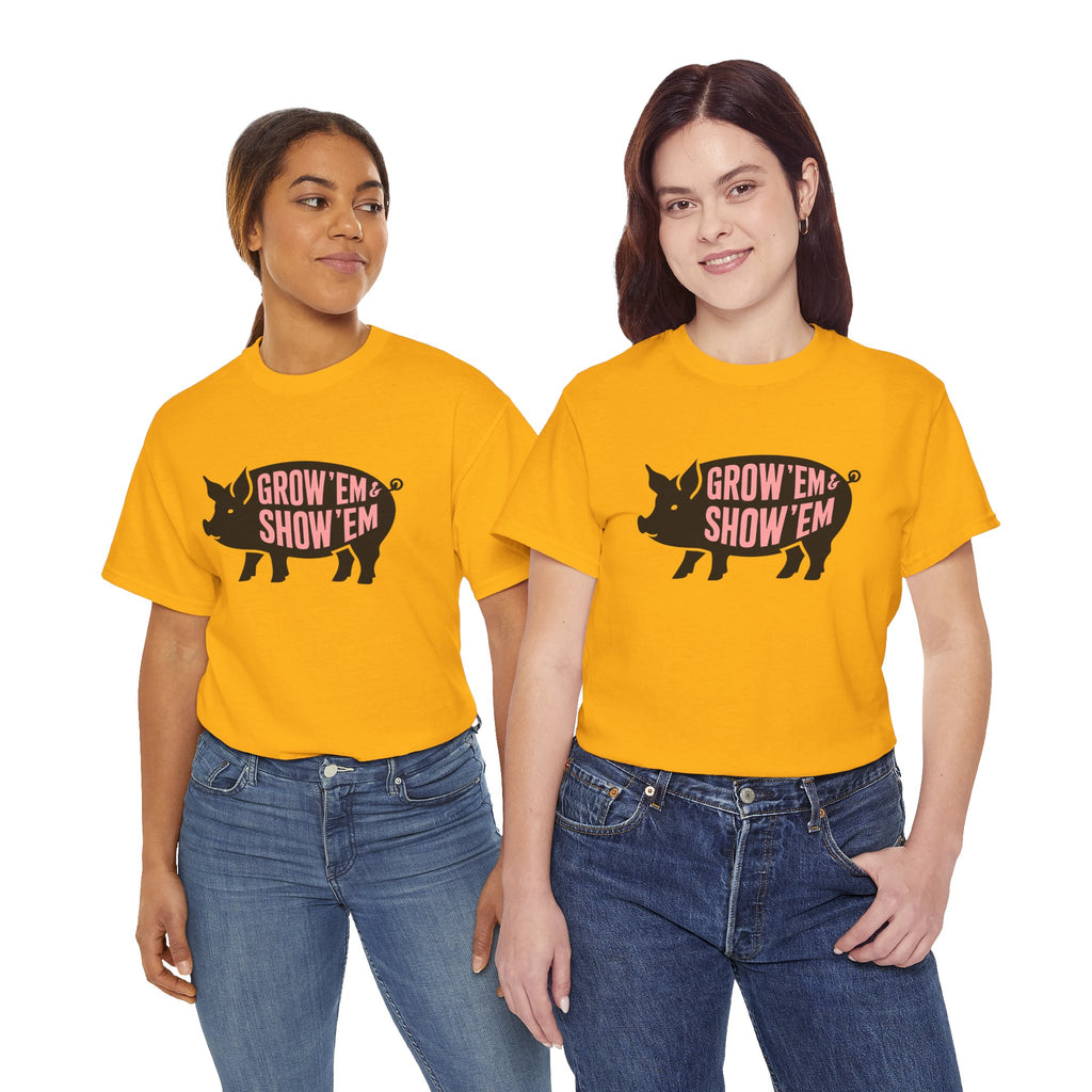 Grow ’Em Show ’Em | Livestock Show Pig Graphic Tee | Cr8tive Designs