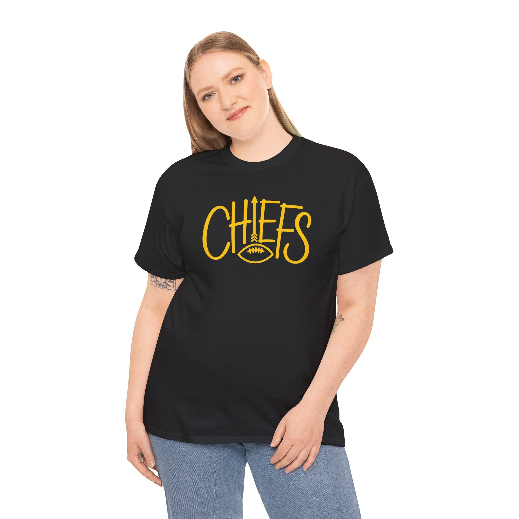 Chiefs Graphic T-Shirt | Red and Gold Sunday Football Spirit Tee | Cr8tive Designs