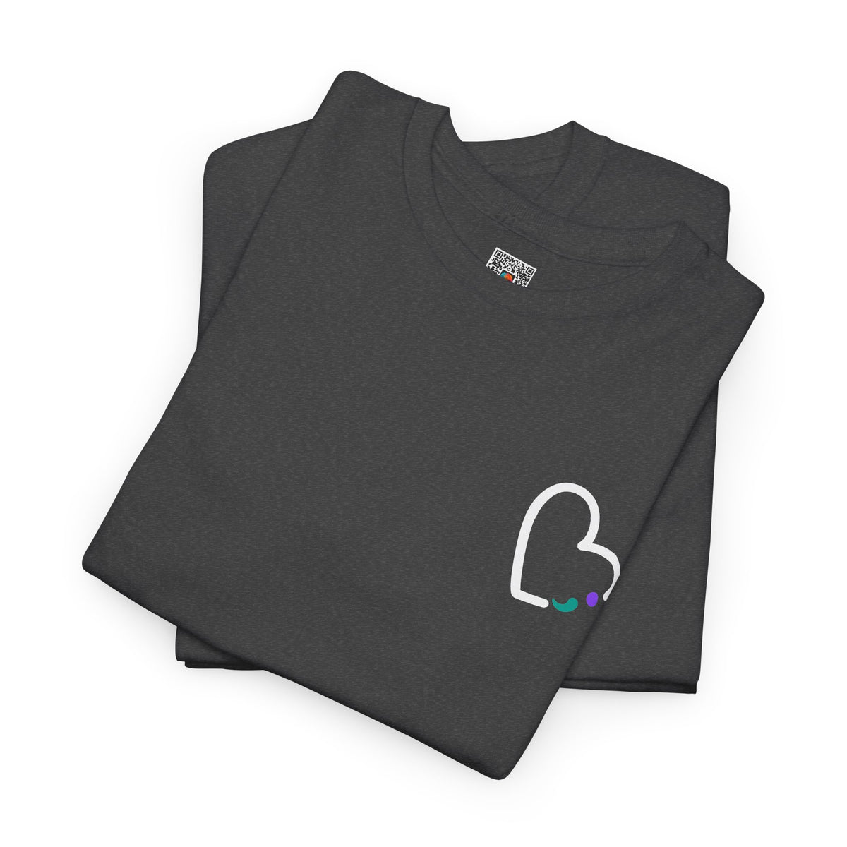 Heart Semicolon Pocket Print T-Shirt | Mental Health Awareness Graphic Tee | Cr8tive Designs