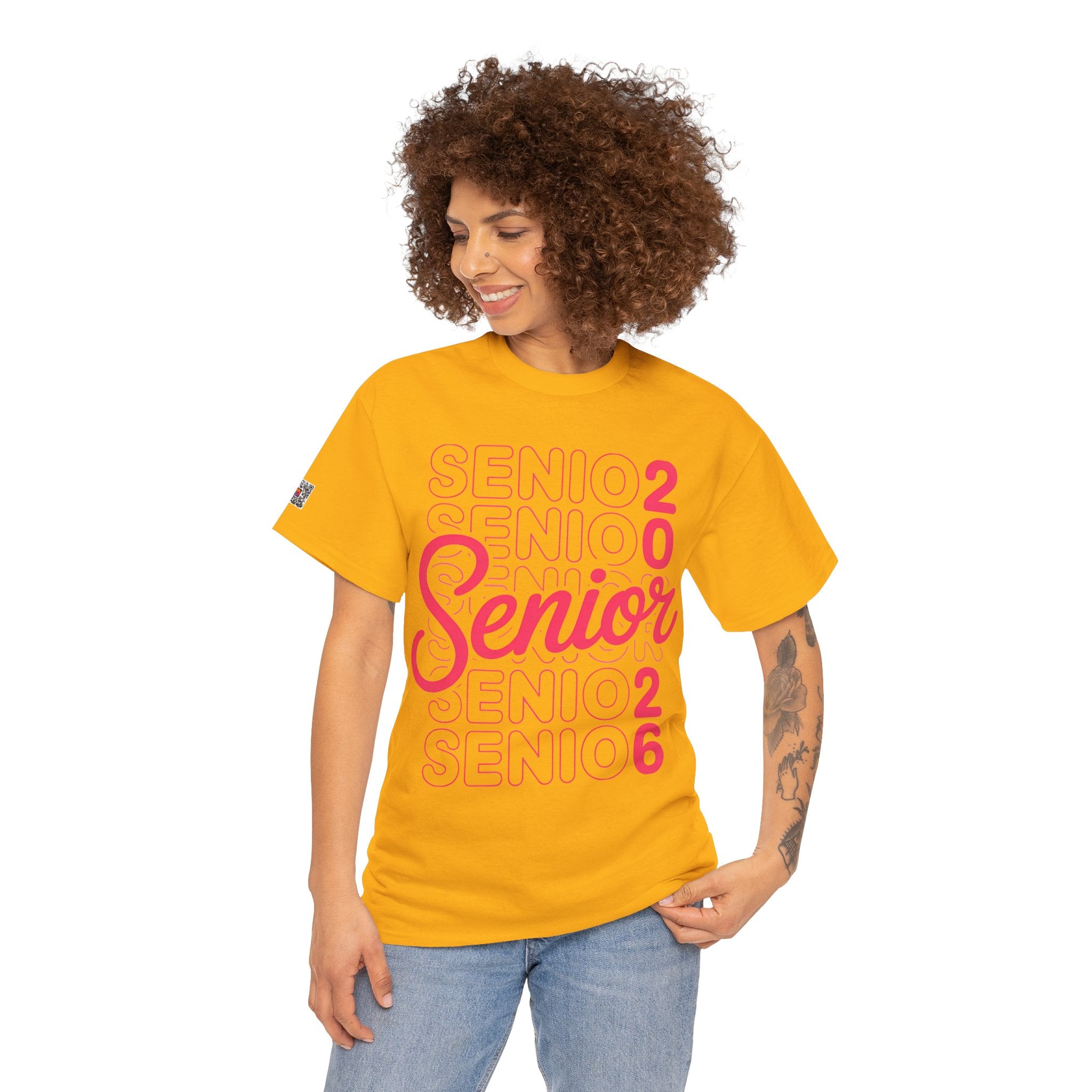 Senior 2026 Neon Script T-Shirt | Bold Layered Typography Tee | Trendy Graduation Shirt | Cr8tive Designs