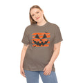 Distressed Jack O Lantern Tee | Retro Orange Stripe Halloween T-Shirt | Cr8tive Designs
