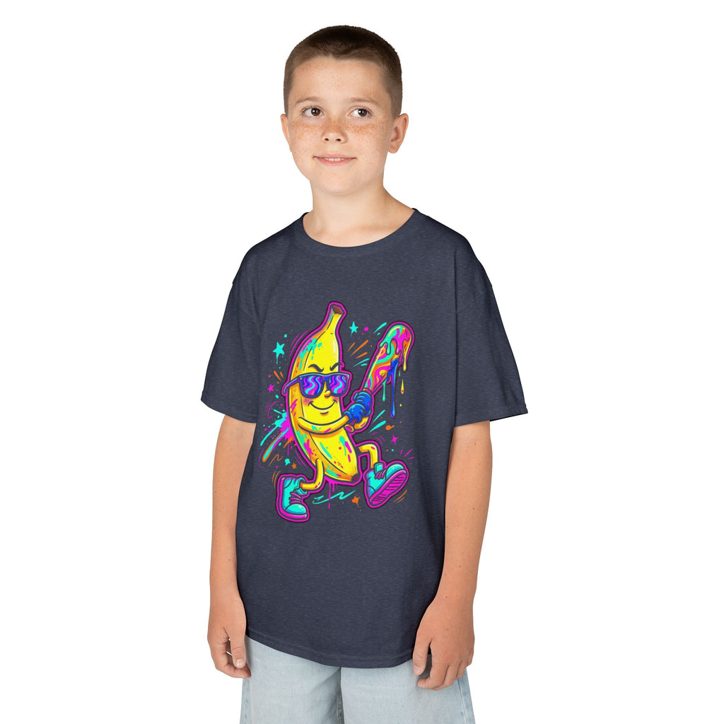 Kids T-Shirt | Neon Skateboarding Banana Graphic Tee | Cr8tive Designs