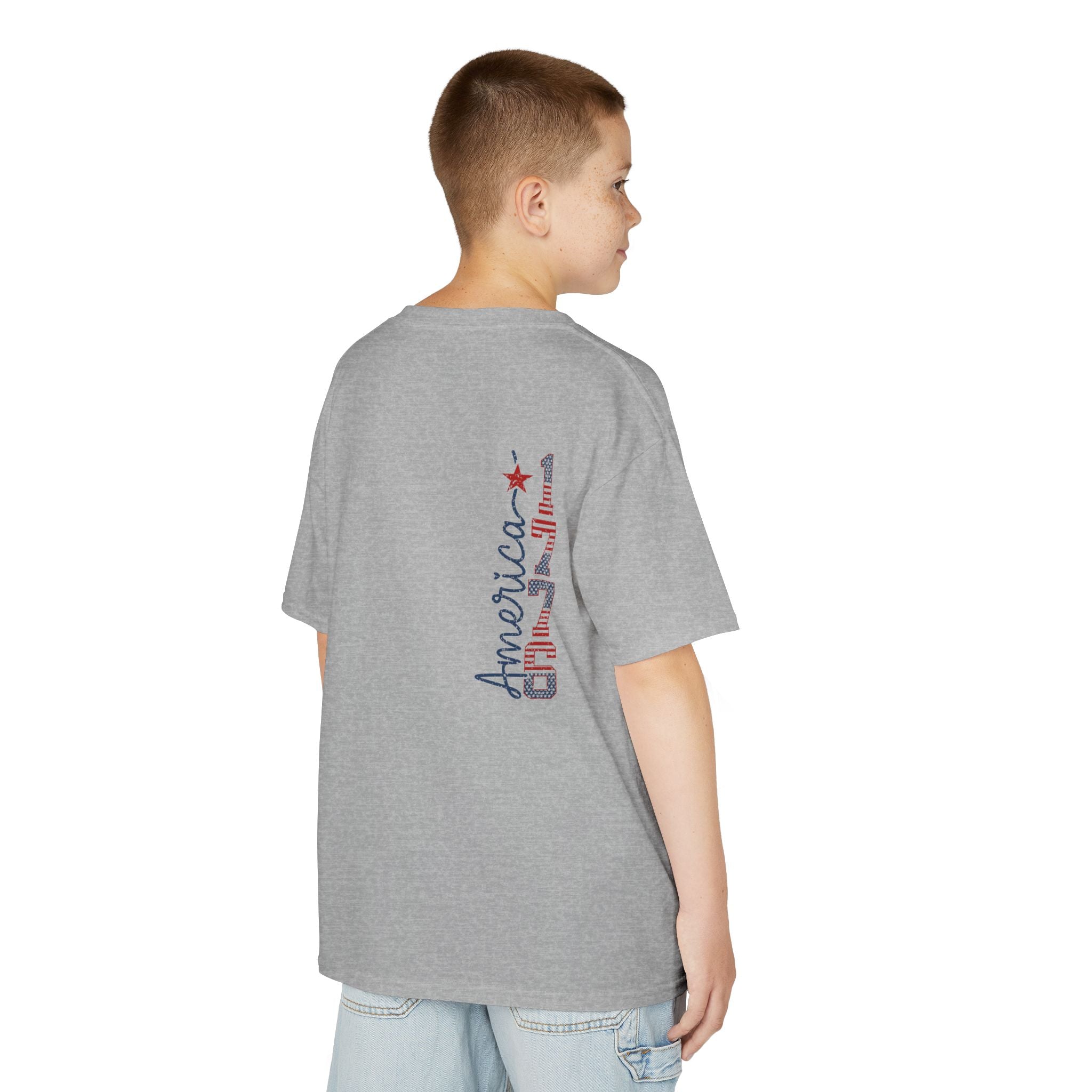 Kids USA Flag Tee | Patriotic Front and Back Design | Cr8tive Designs