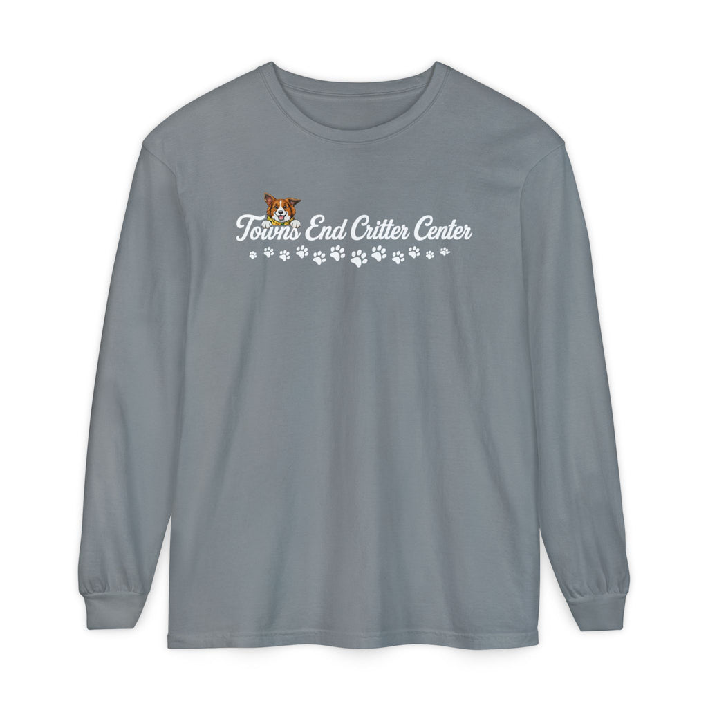 Towns End Critter Center Adult Long Sleeve T-Shirt | Custom Pet Boarding & Grooming Graphic Tee | Cr8tive Designs