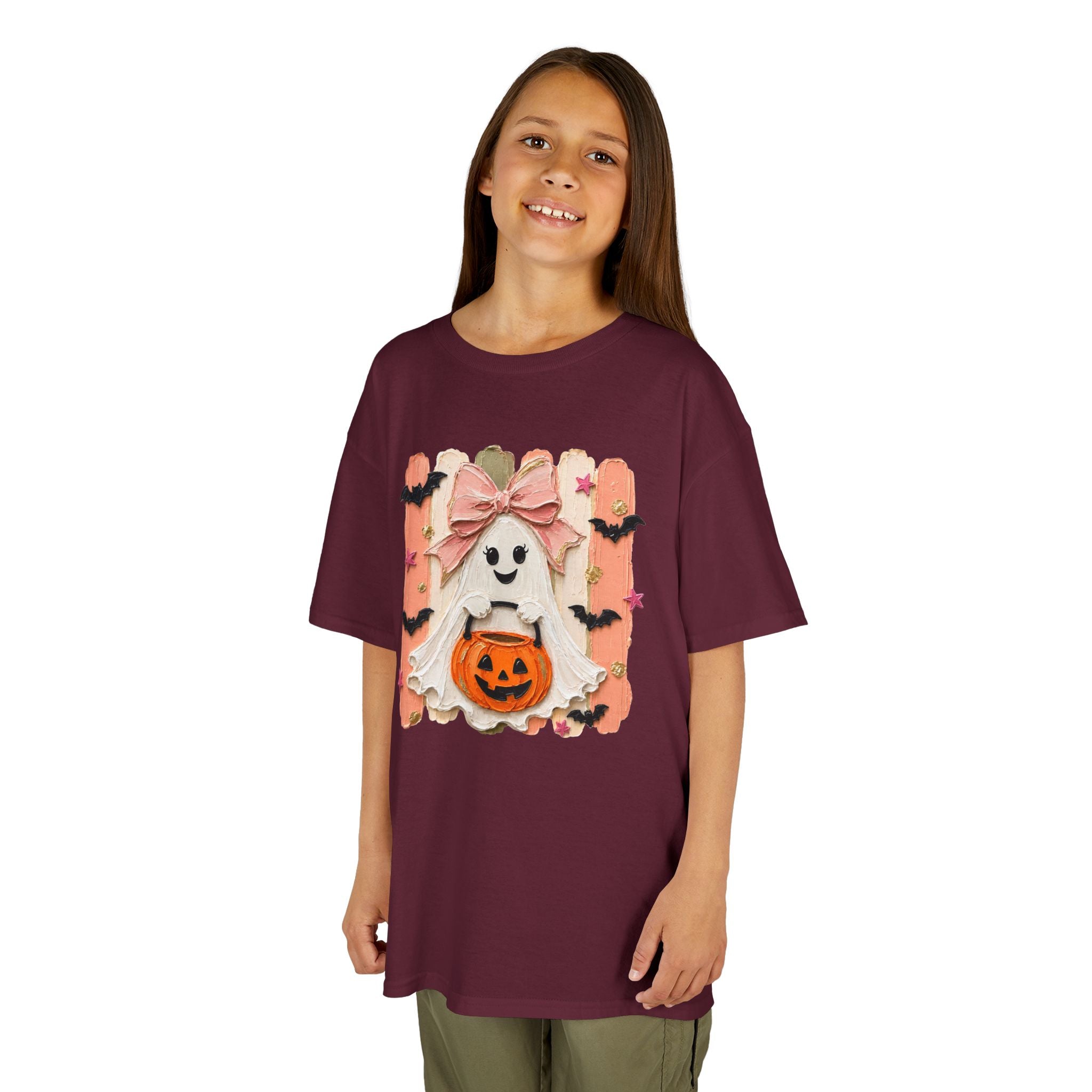Cute Bow Ghost T-Shirt | Spooky Cute Halloween Tee | Cr8tive Designs