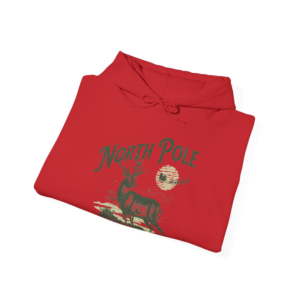 North Pole Hoodie | Vintage Reindeer & Christmas Holiday Design | Cr8tive Designs