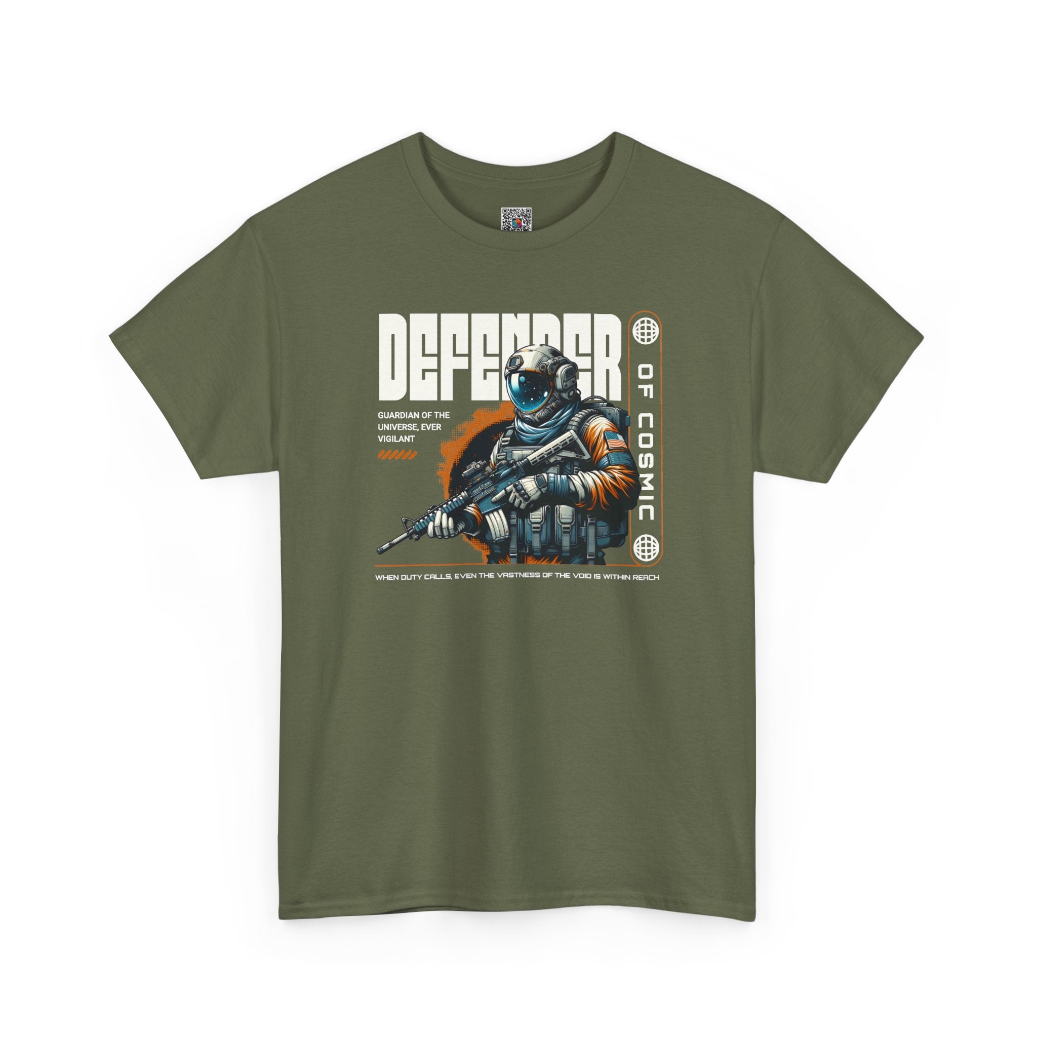 Defender of Cosmic T-Shirt | Futuristic Space Guardian Astronaut Graphic Tee | Cr8tive Designs