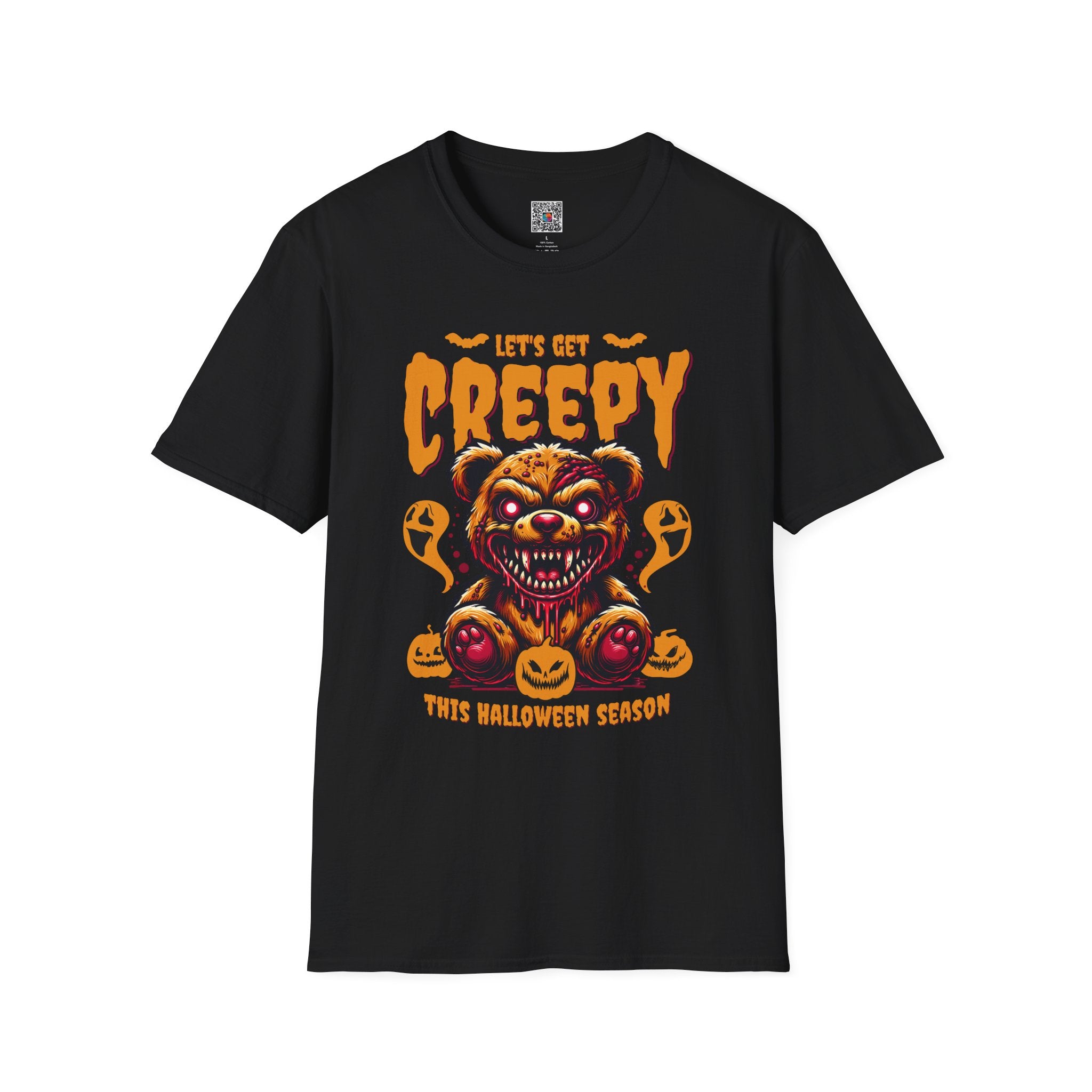 Let's Get Creepy Halloween T-Shirt | Scary Teddy Horror Graphic Tee | Cr8tive Designs