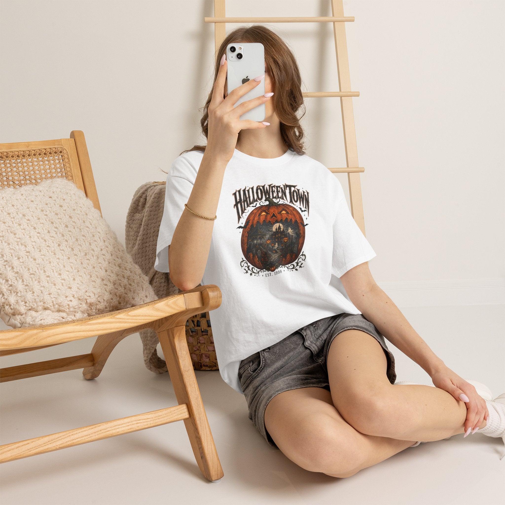 Halloweentown Pumpkin Graphic Tee | Spooky Jack-O-Lantern T-Shirt | Cr8tive Designs