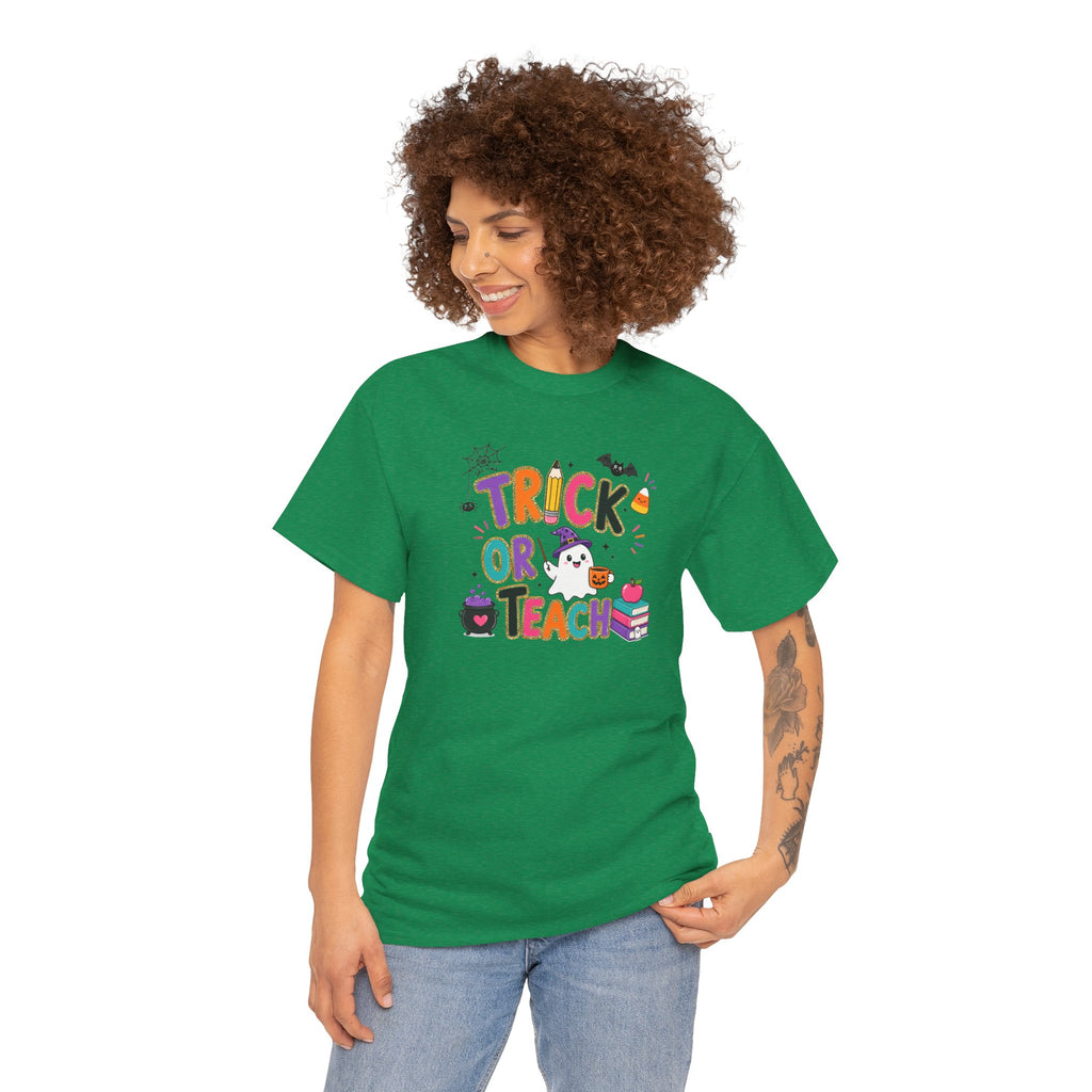 Trick or Teach Halloween Teacher Tee | Cute Spooky Classroom T-Shirt | Cr8tive Designs