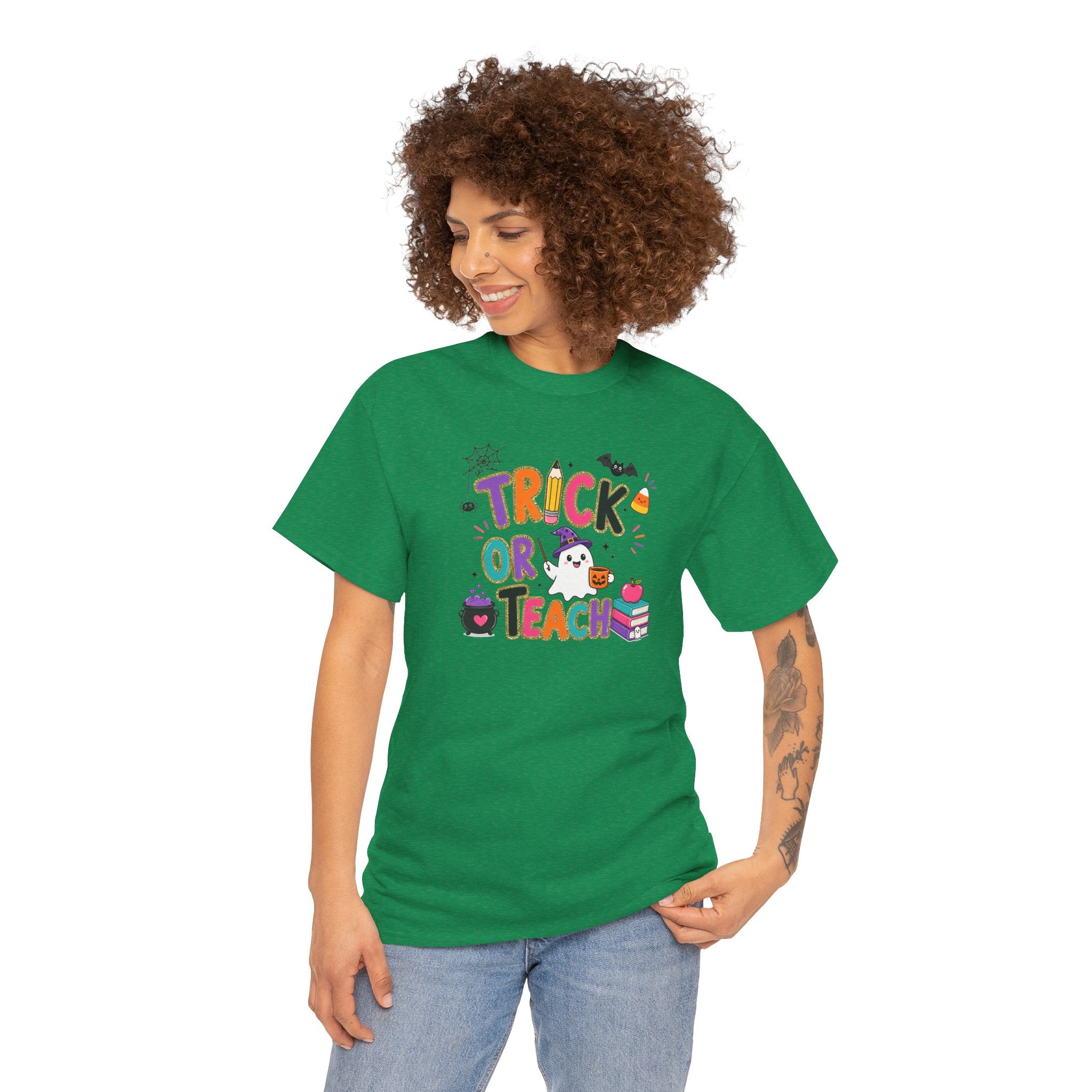 Trick or Teach Halloween Teacher Tee | Cute Spooky Classroom T-Shirt | Cr8tive Designs