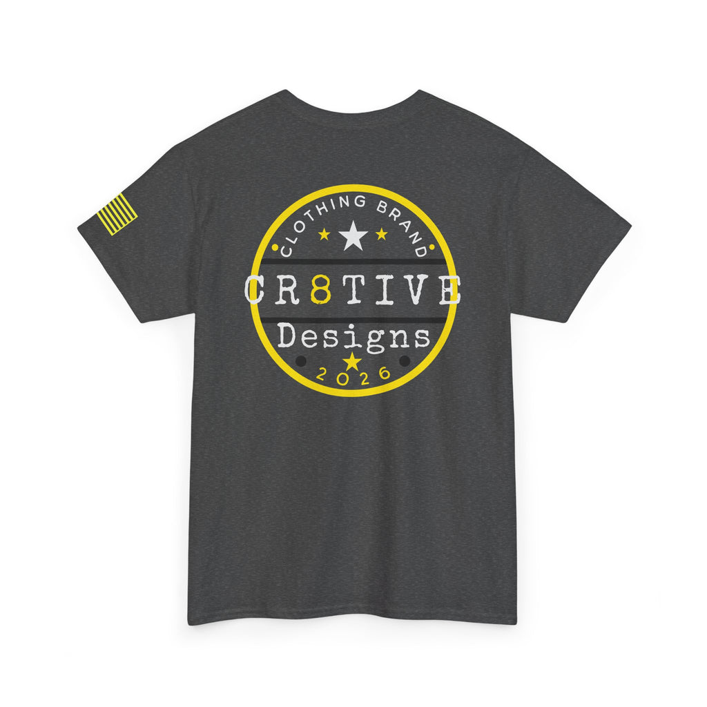 Yellow Logo Badge Graphic Tee/Cr8tive Designs