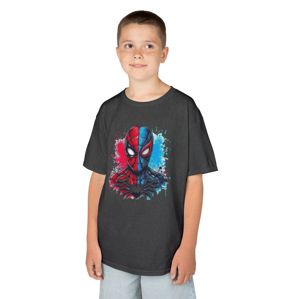 Red & Blue Web-Slinging Hero Youth Tee | Comic-Inspired T-Shirt | Cr8tive Designs