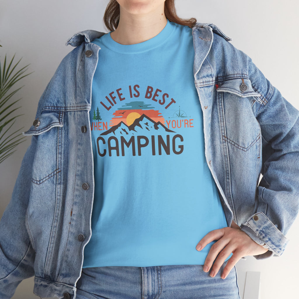 Life Is Best When You’re Camping | Mountain Adventure Graphic Tee | Cr8tive Designs