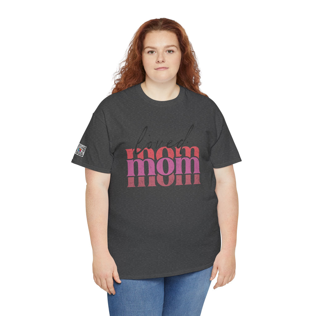 LOVED MOM GRAPHIC T-SHIRT | INSPIRATIONAL MOTHERHOOD TEE | STACKED RETRO DESIGN | CR8TIVE DESIGNS