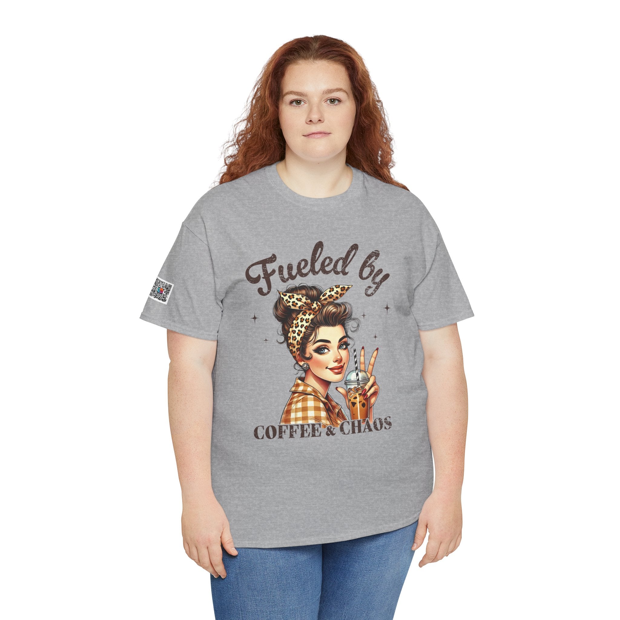 Fueled by Coffee & Chaos Graphic Tee – Funny Mom Life Shirt, Trendy Retro Woman Design | Cr8tive Designs