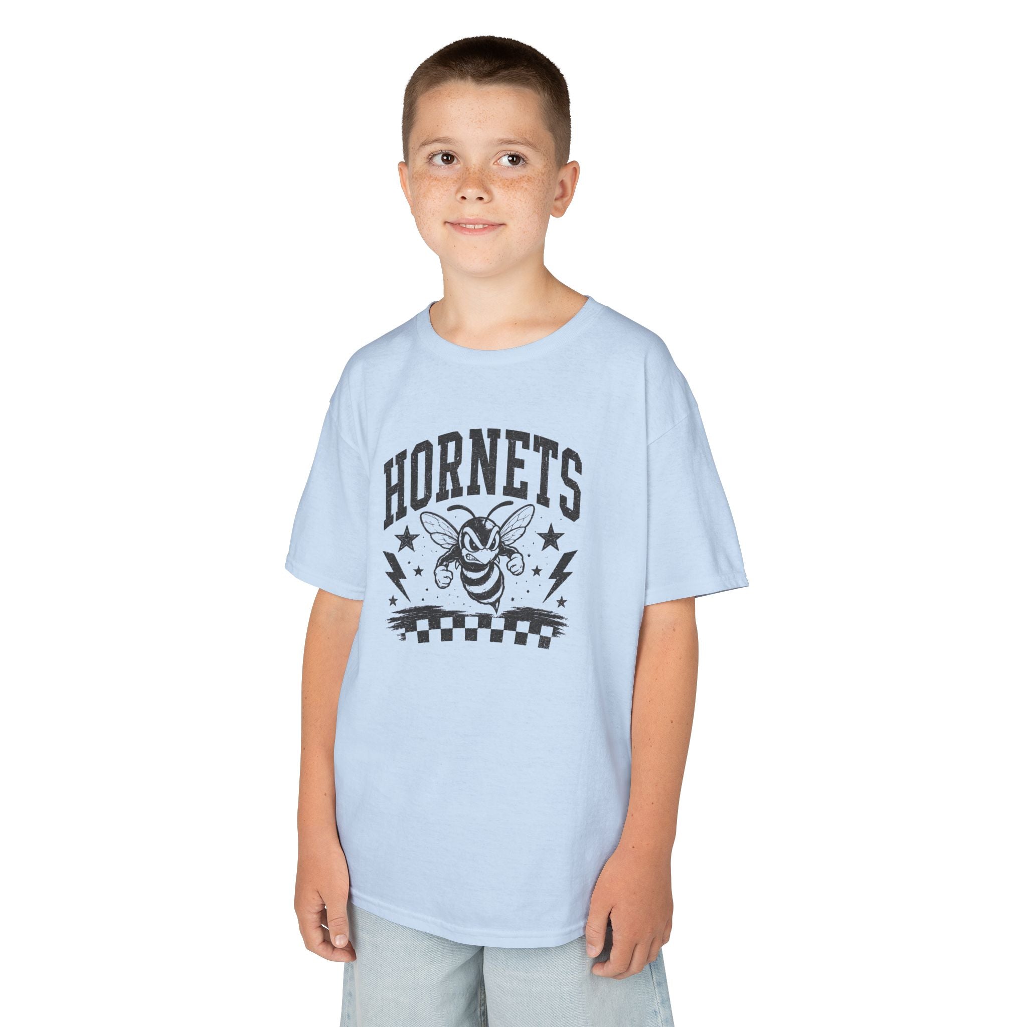 Vintage Hornets Mascot Youth T-Shirt | School Spirit Mascot Tee | Cr8tive Designs