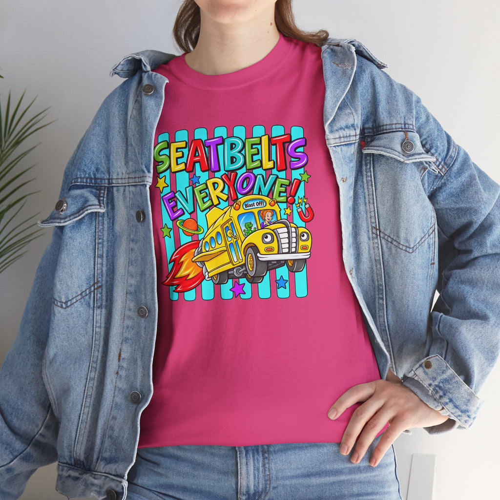 Seatbelts Everyone T-Shirt | Retro School Bus Graphic Tee | Cr8tive Designs
