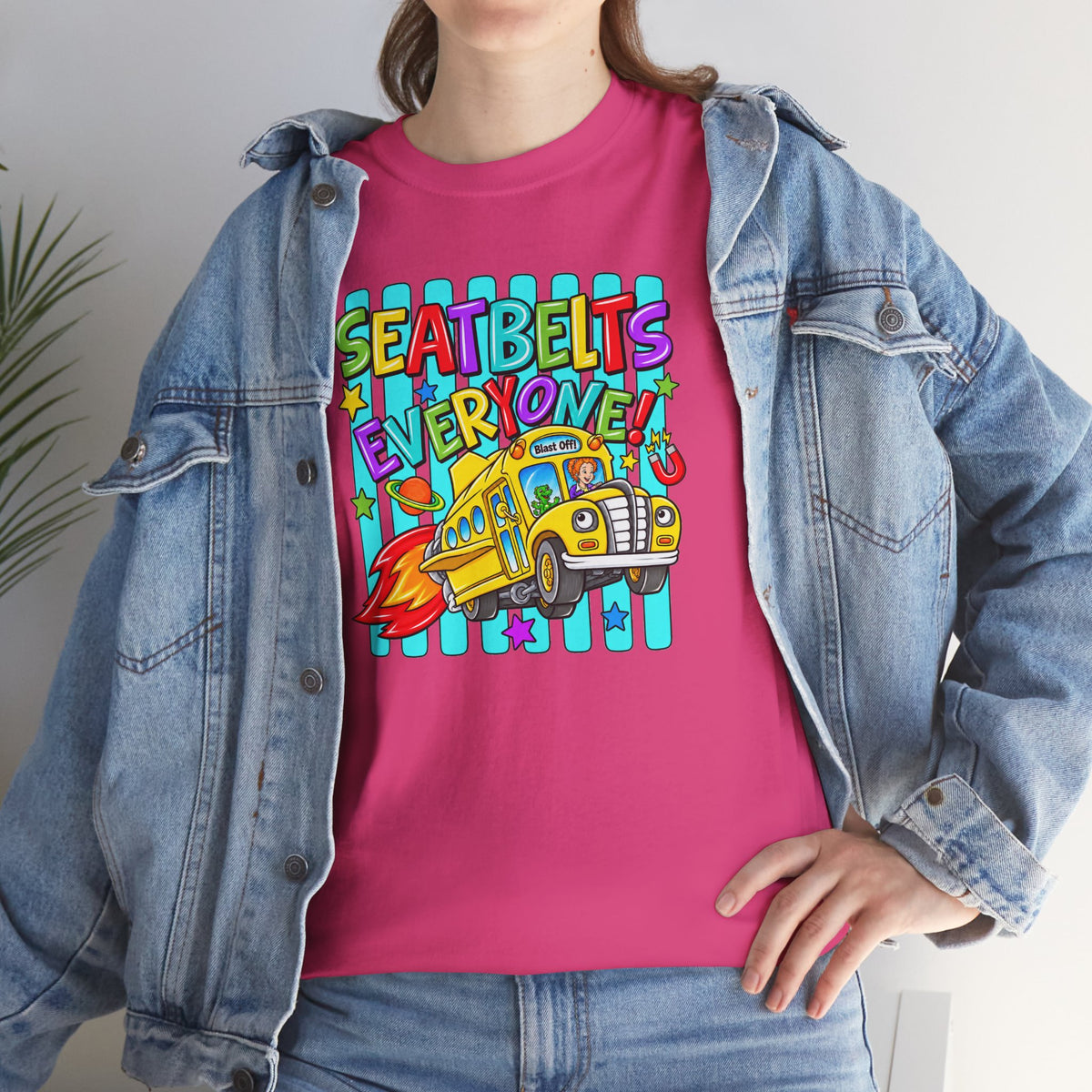 Seatbelts Everyone T-Shirt | Retro School Bus Graphic Tee | Cr8tive Designs