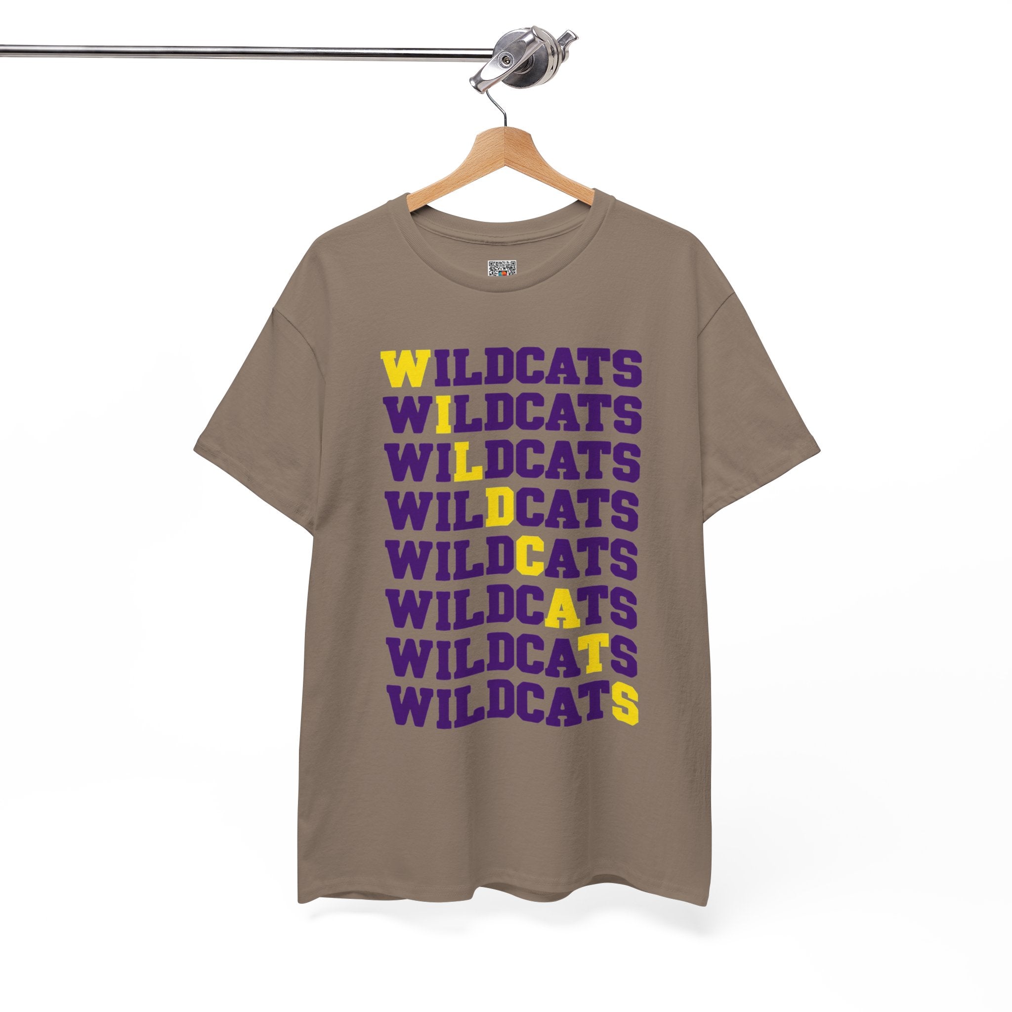 Wildcats Mascot Tee | Retro Diagonal Repeating Text Game Day T-Shirt | Cr8tive Designs