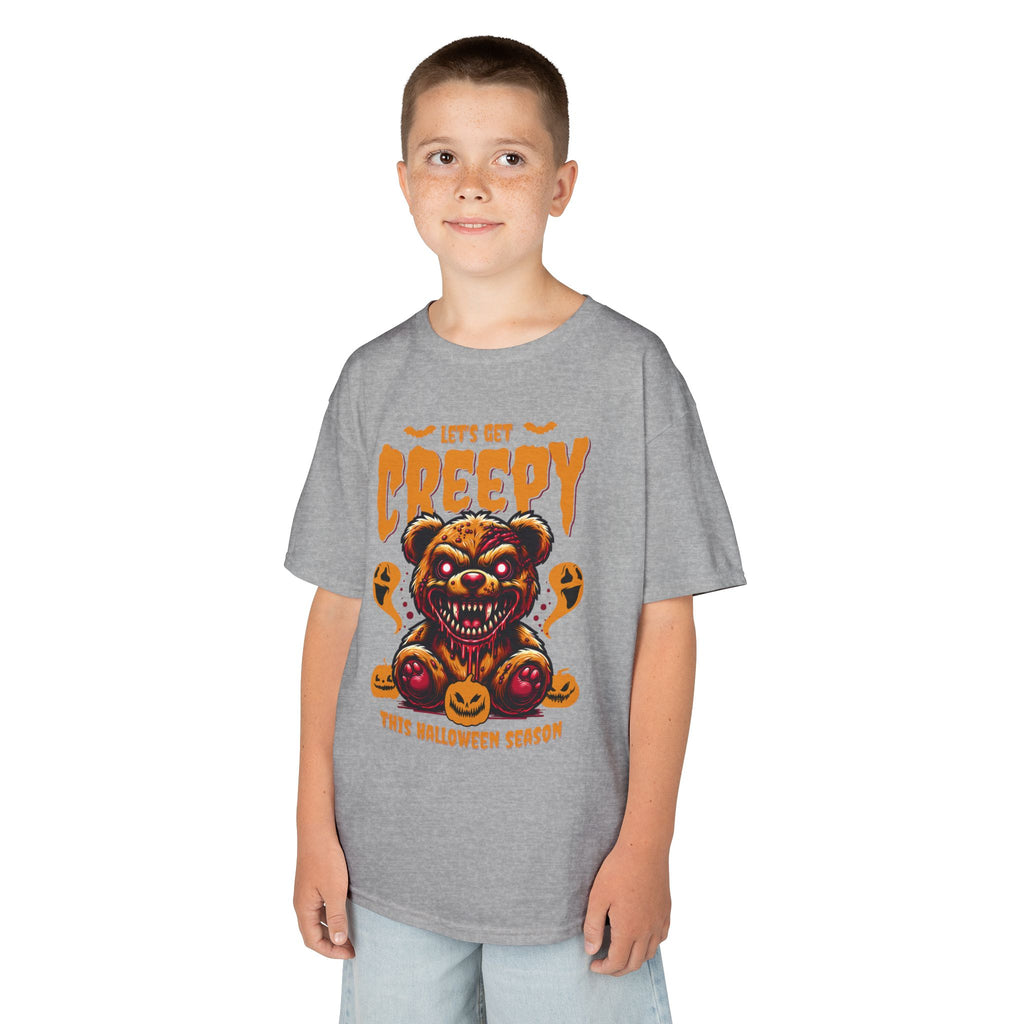 Kids Tee | "Let's Get Creepy" Halloween Teddy Bear Graphic | Cr8tive Designs