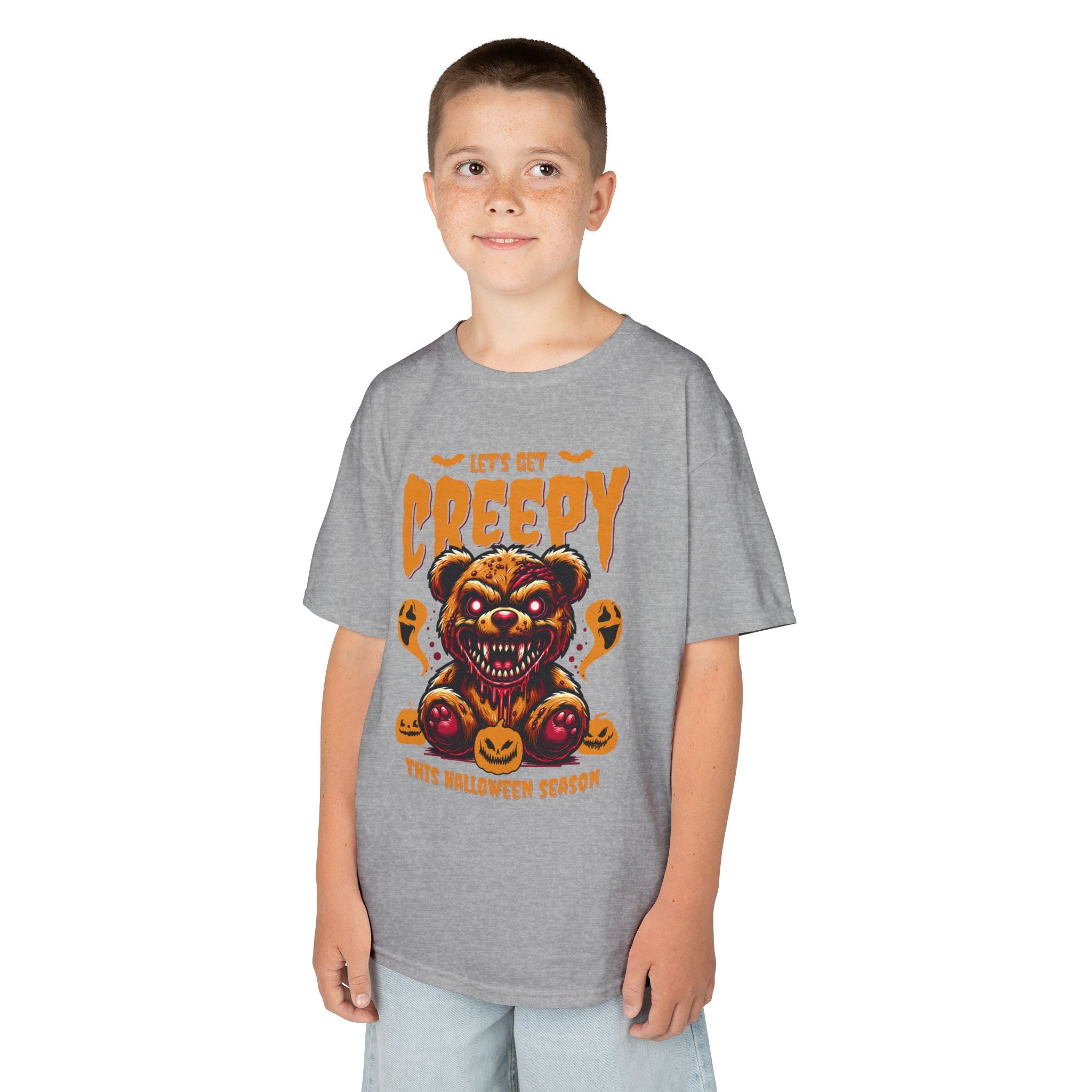 Kids Tee | "Let's Get Creepy" Halloween Teddy Bear Graphic | Cr8tive Designs