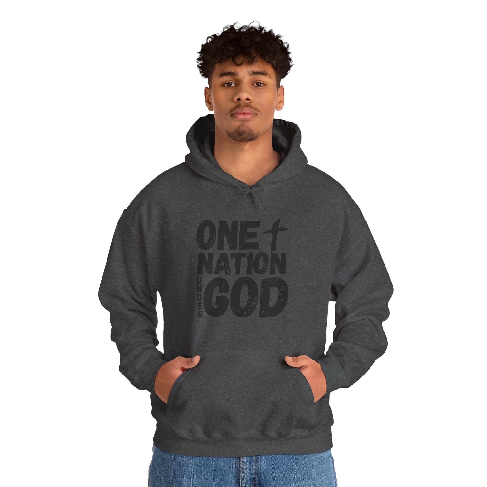 One Nation Under God Hoodie — Patriotic Christian Graphic Sweatshirt