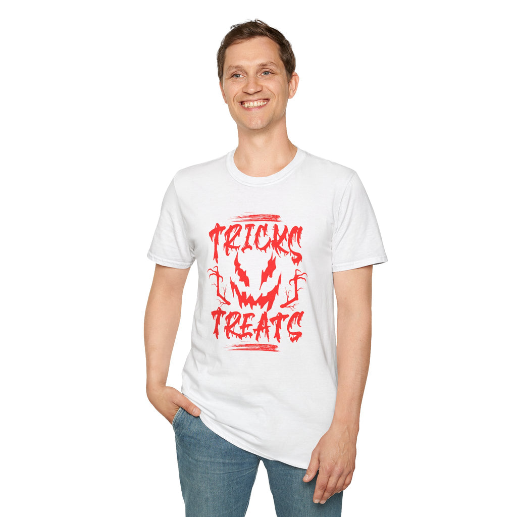Halloween Tee | "Tricks Treats" Scary Jack-O'-Lantern Graphic T-Shirt | Cr8tive Designs