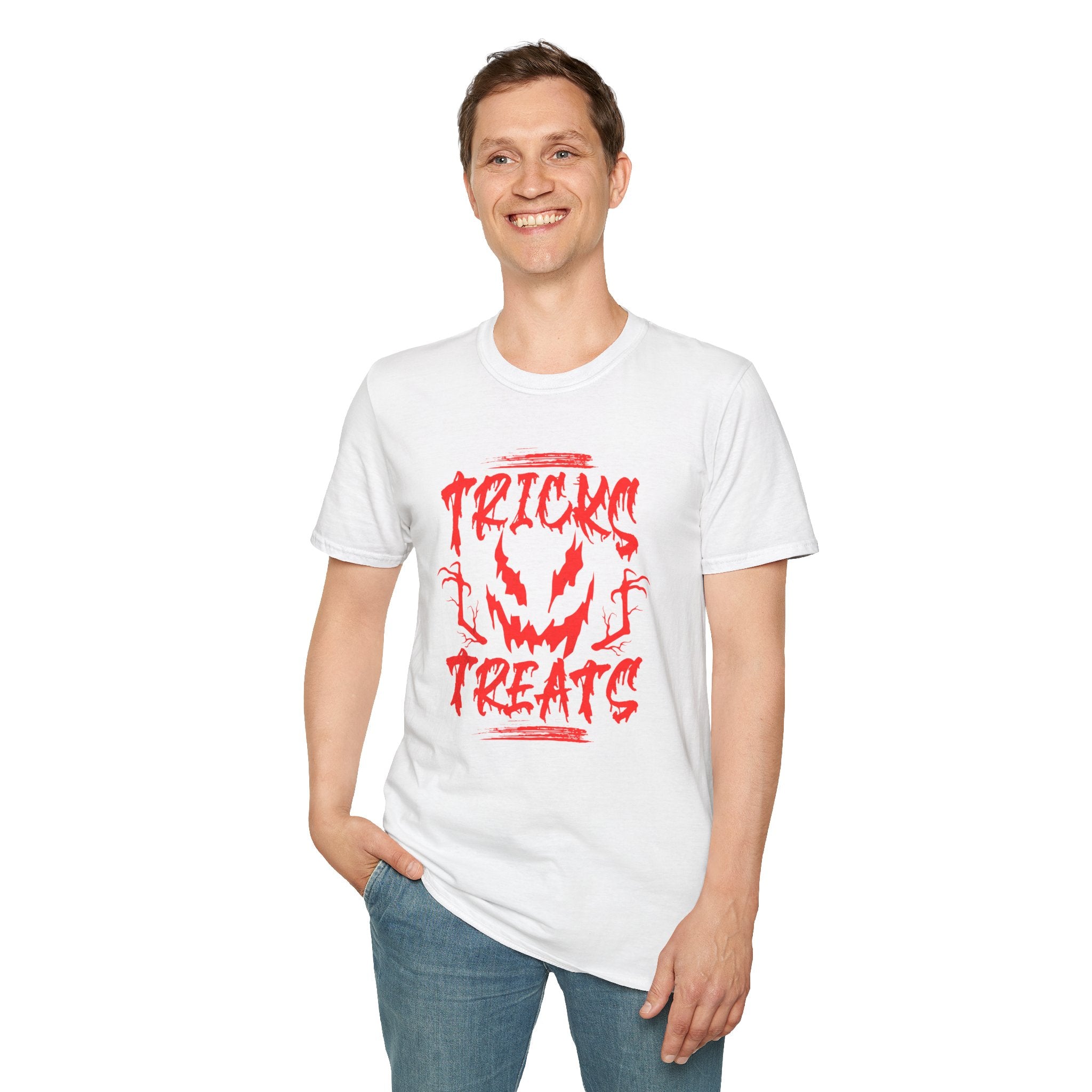 Halloween Tee | "Tricks Treats" Scary Jack-O'-Lantern Graphic T-Shirt | Cr8tive Designs