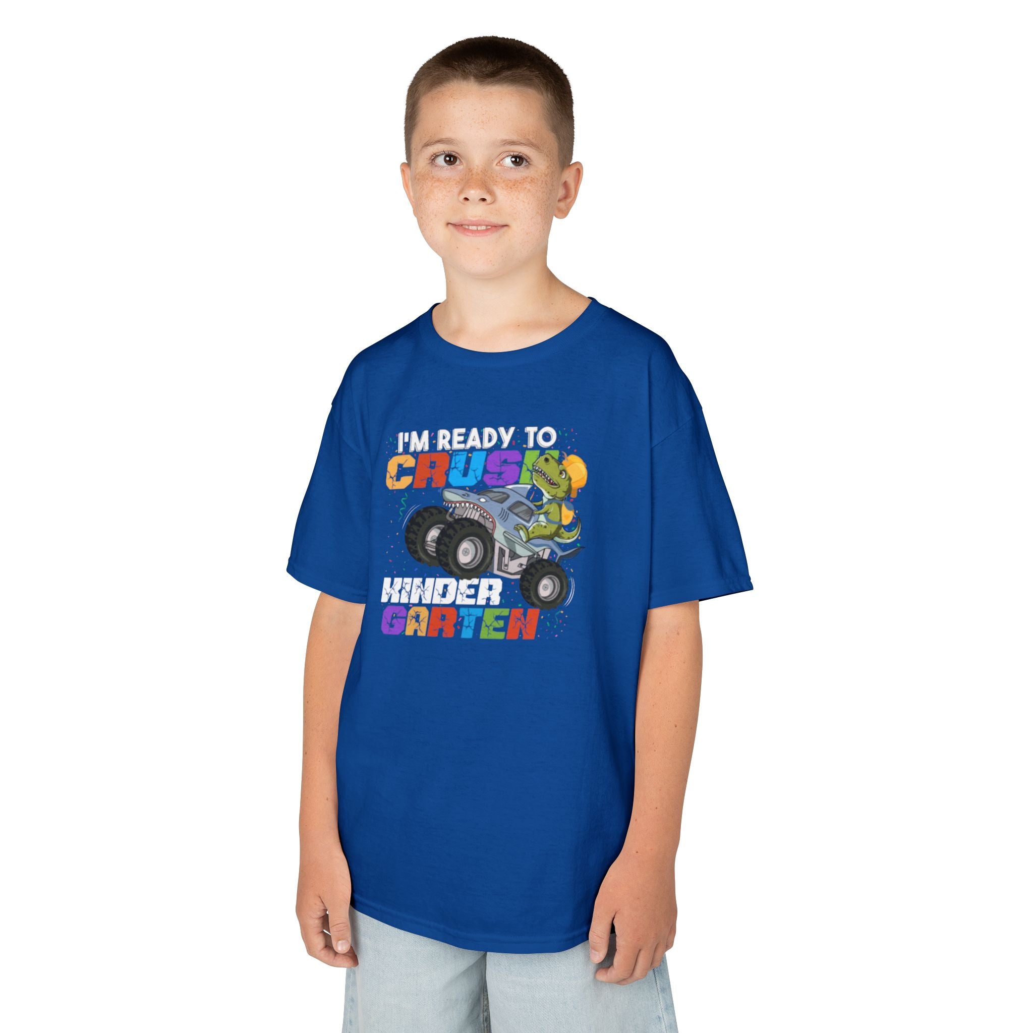 Ready to Crush Kindergarten Youth Tee | Monster Truck Back-to-School T-Shirt | Cr8tive Designs