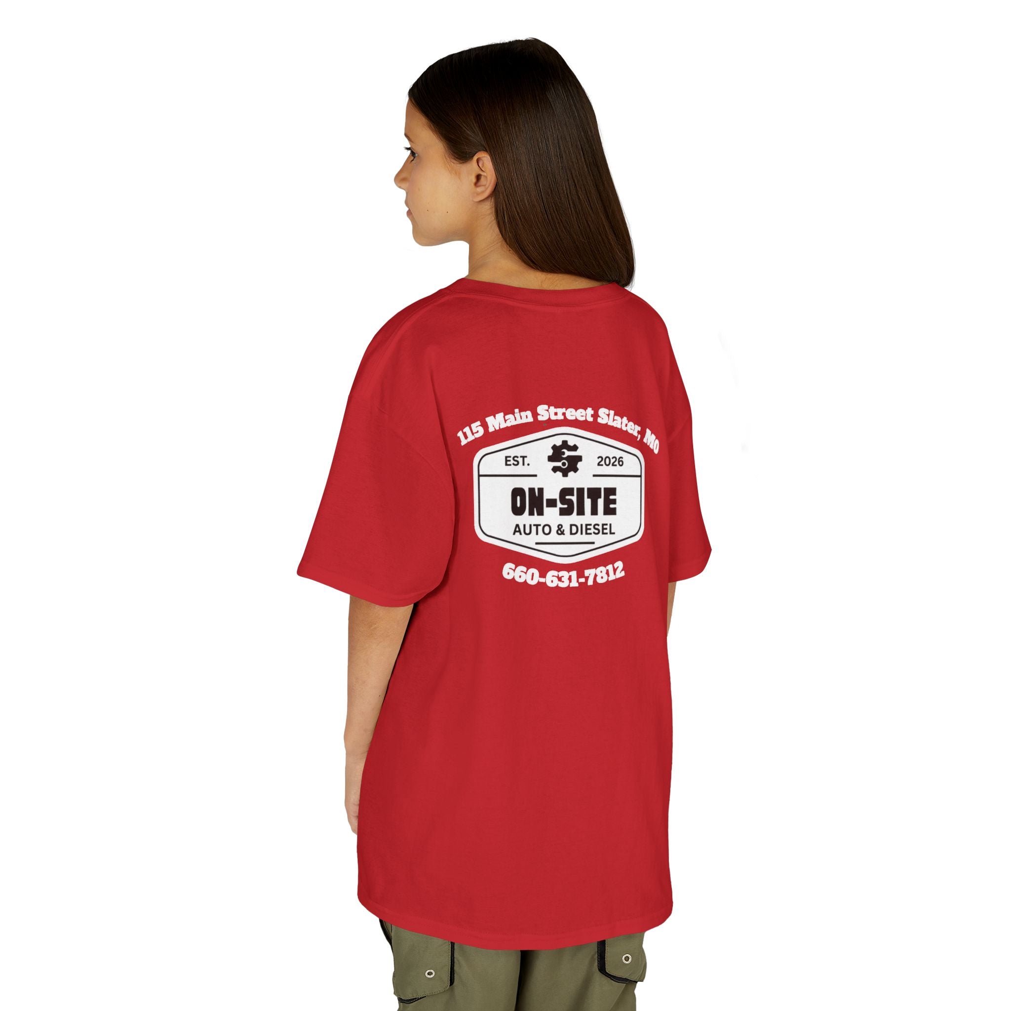 On-Site Auto & Diesel Custom Business Youth T-Shirt | Automotive Workwear | Cr8tive Designs