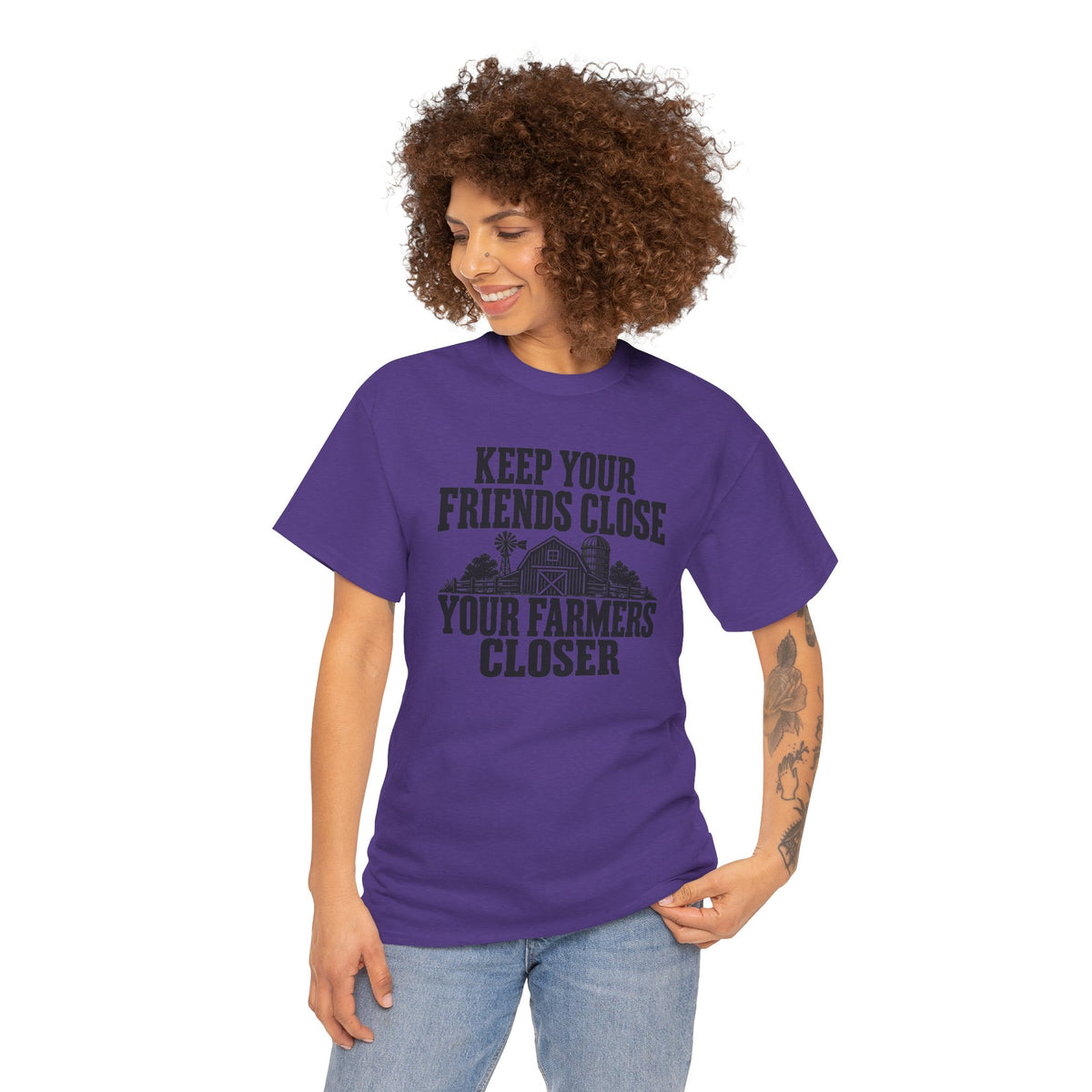 Keep Your Friends Close Your Farmers Closer T-Shirt | Rustic Barn Agriculture Tee | Cr8tive Designs