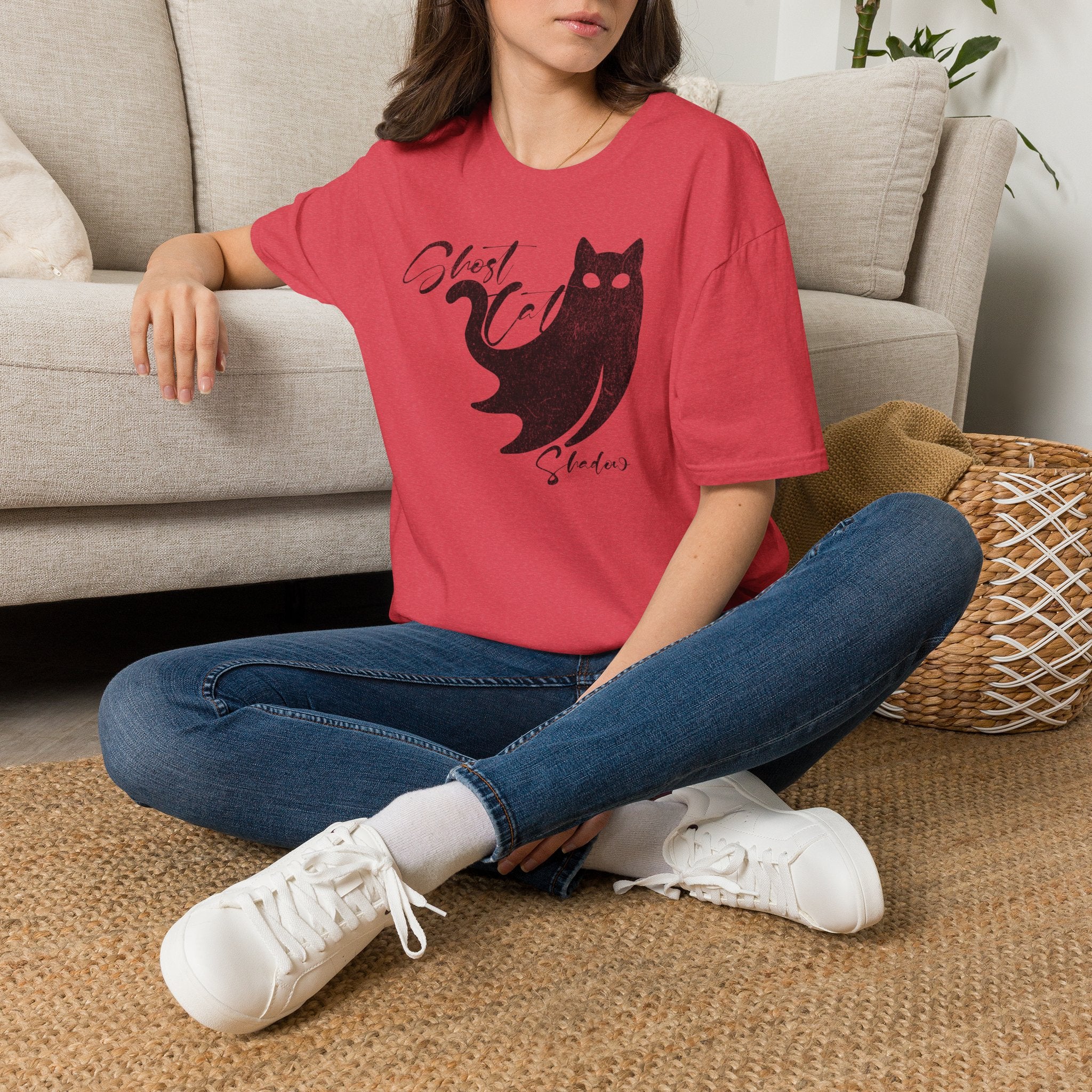 Ghost Cat T-Shirt | Cute Spooky Cat Graphic Tee | Cr8tive Designs