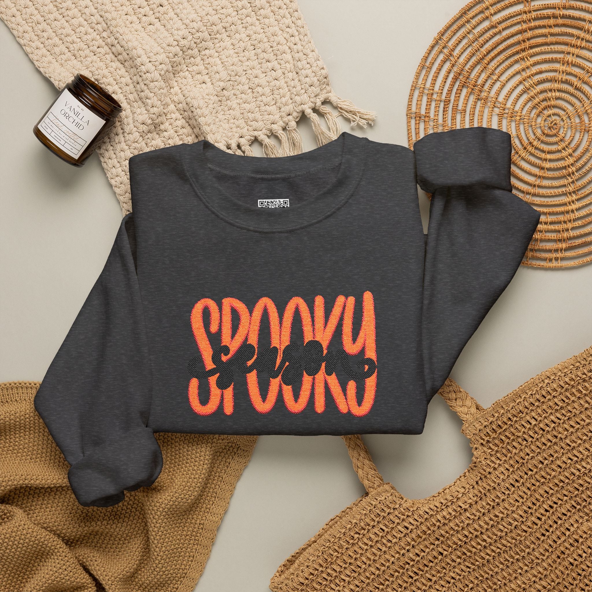 Embroidered Spooky Season Sweatshirt | Halloween Crewneck | Cr8tive Designs
