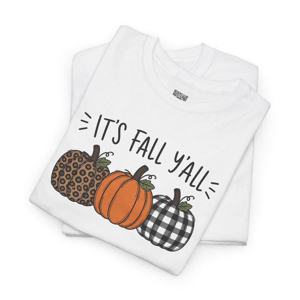It's Fall Y'all Tee | Patterned Pumpkins Autumn T-Shirt | Cr8tive Designs
