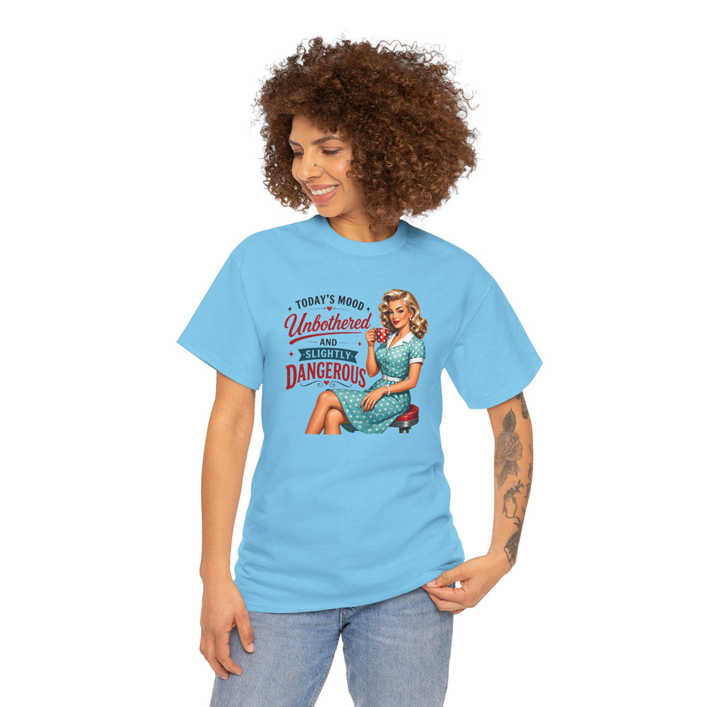Today's Mood Unbothered and Slightly Dangerous T-Shirt | Funny Retro Graphic Tee | Cr8tive Designs