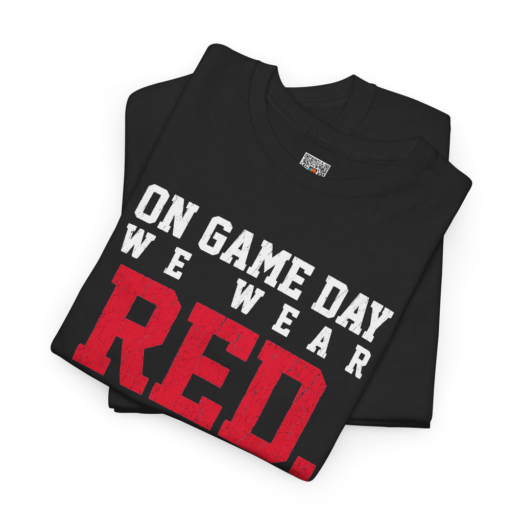 On Game Day We Wear Red T-Shirt | Distressed Game Day Graphic Tee | Cr8tive Designs