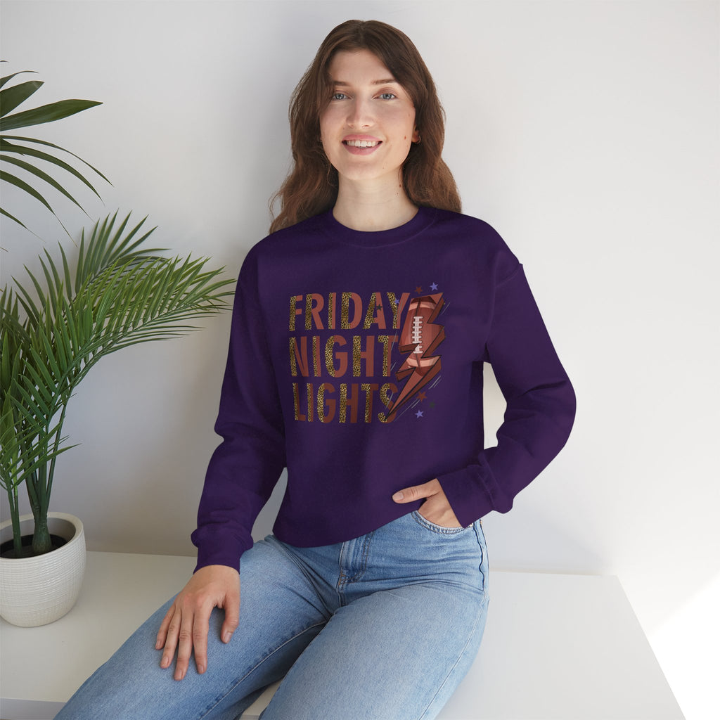 Friday Night Lights Sweatshirt | Leopard Football Lightning Bolt Crewneck | Cr8tive Designs