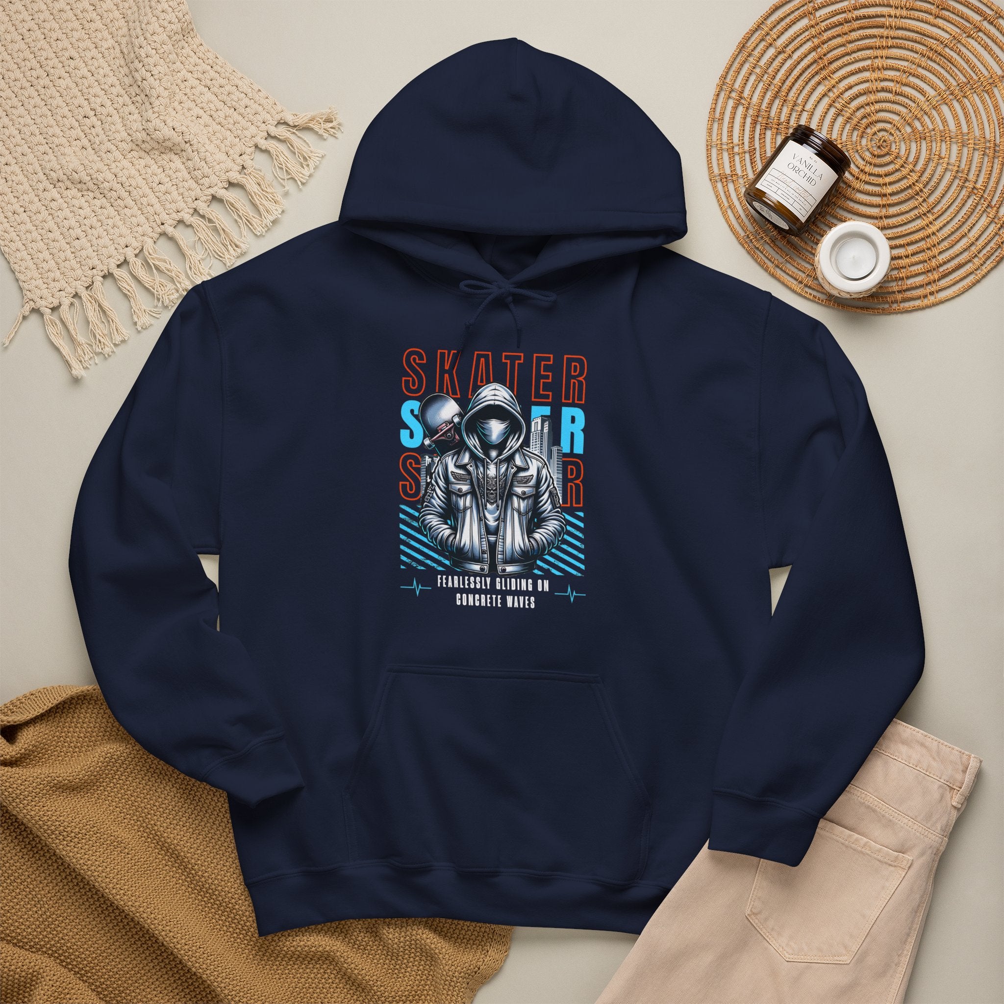 Skater Fearlessly Gliding | Urban Streetwear Hoodie | Cr8tive Designs