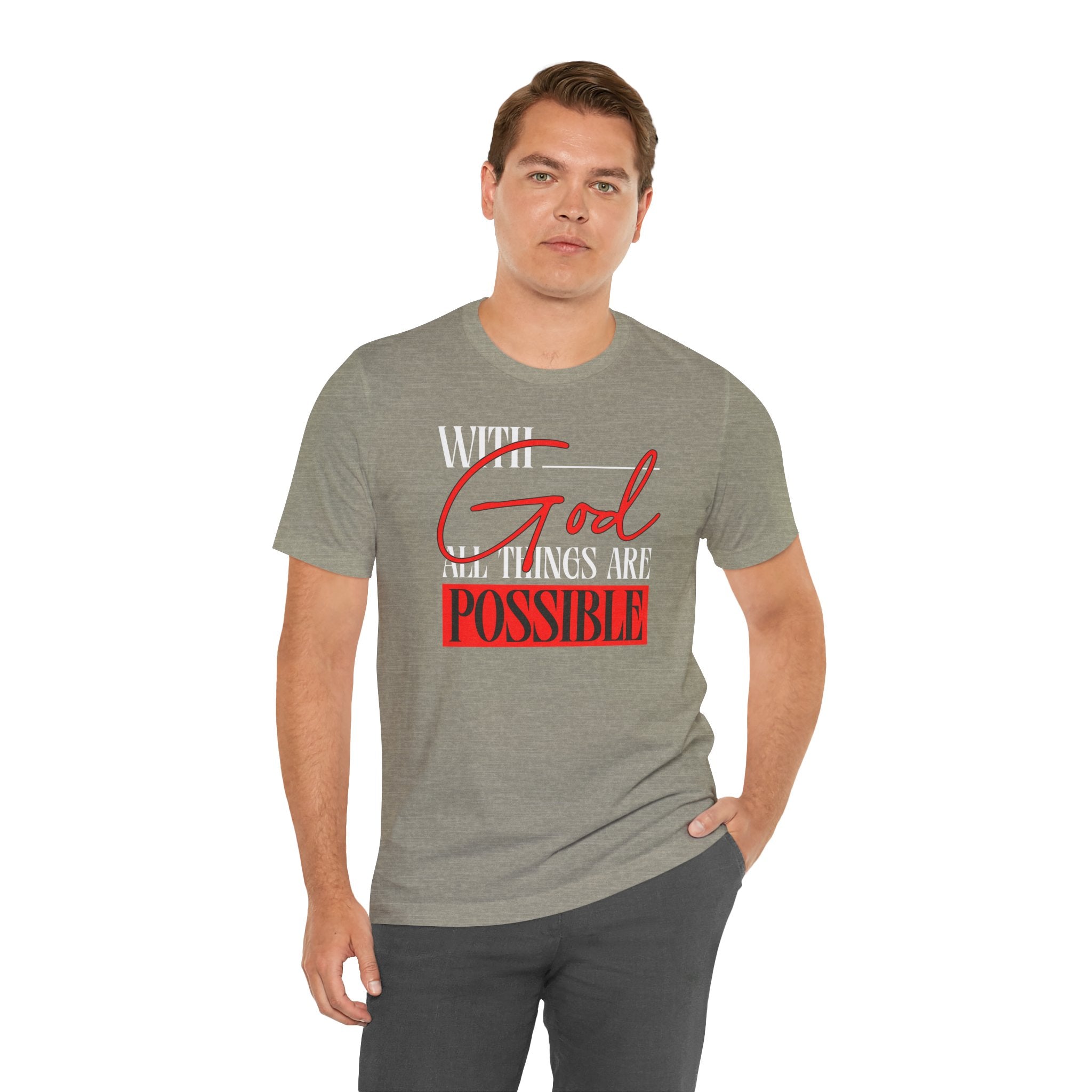 With God All Things Are Possible T-Shirt | Inspirational Christian Faith Tee | Cr8tive Designs