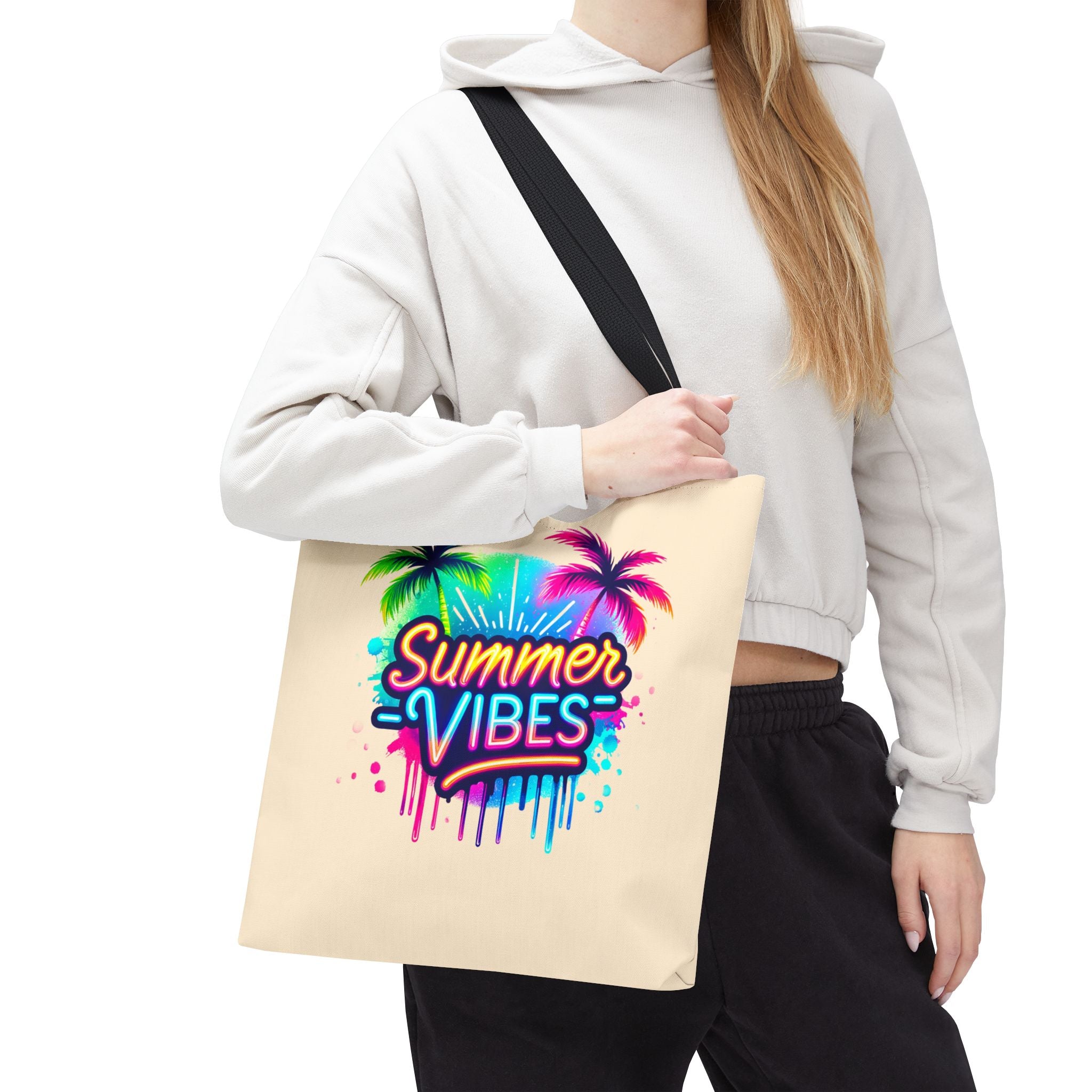 Summer Vibes | Neon Tropical Tote Bag | Cr8tive Designs