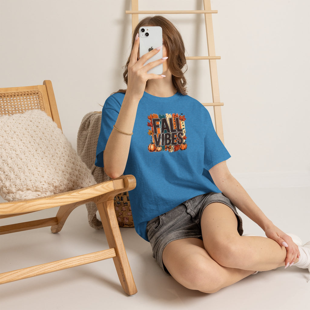 Fall Vibes Pumpkin Tee | Colorful Autumn Graphic T-Shirt | Cr8tive Designs
