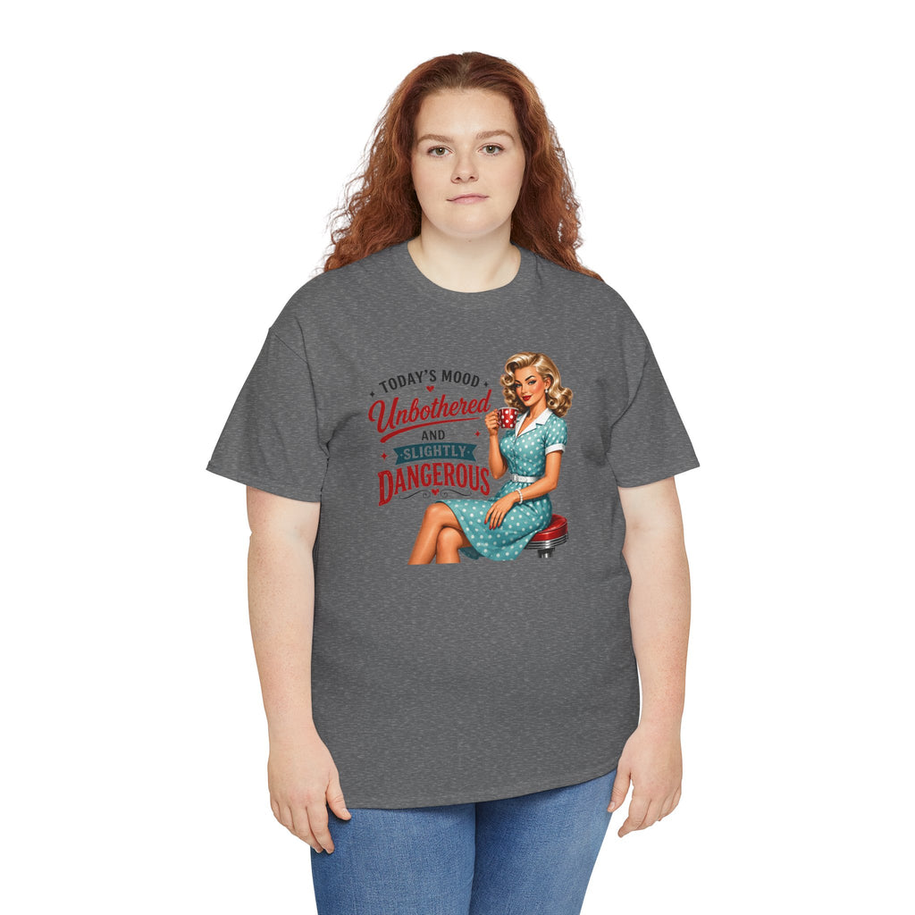 Today's Mood Unbothered and Slightly Dangerous T-Shirt | Funny Retro Graphic Tee | Cr8tive Designs