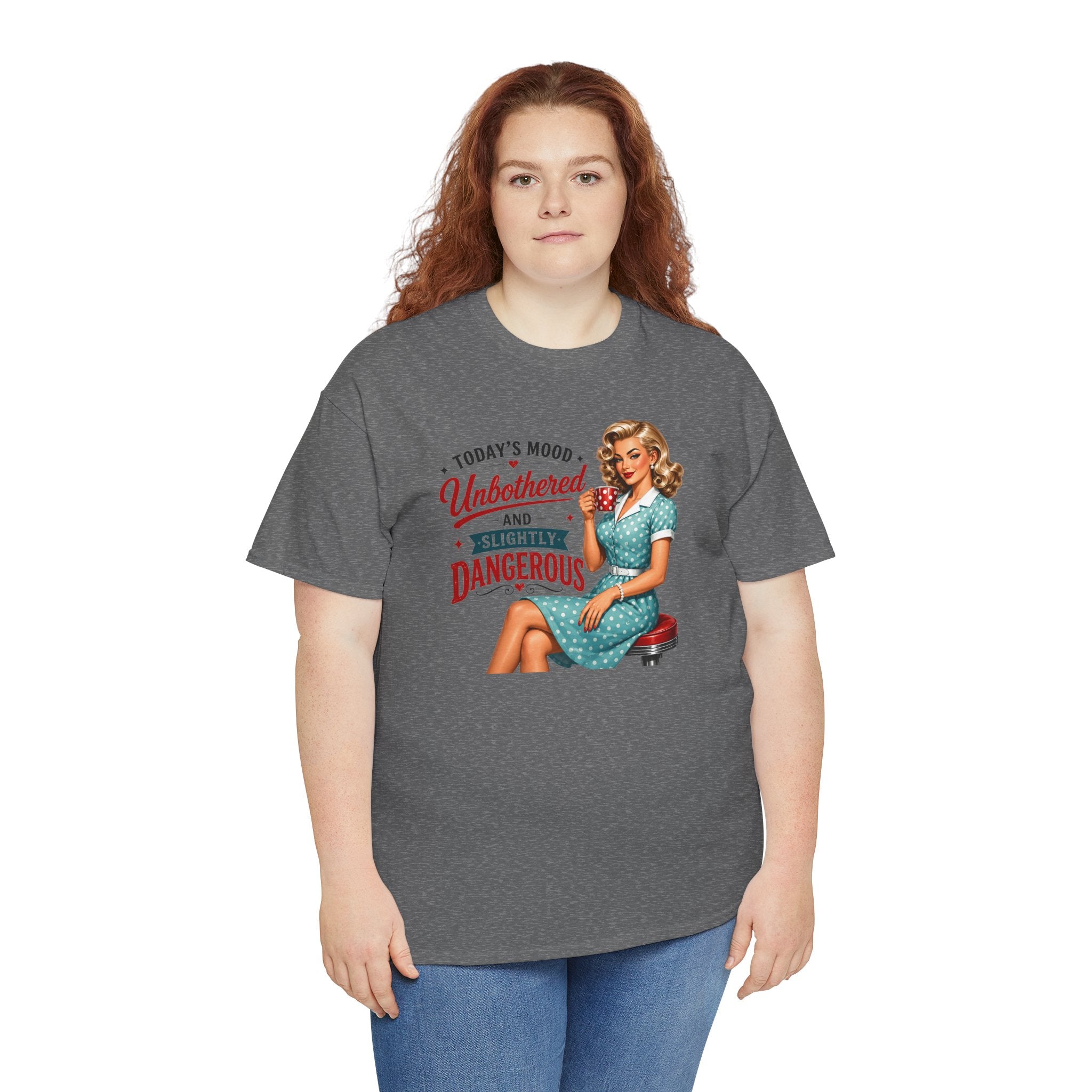 Today's Mood Unbothered and Slightly Dangerous T-Shirt | Funny Retro Graphic Tee | Cr8tive Designs