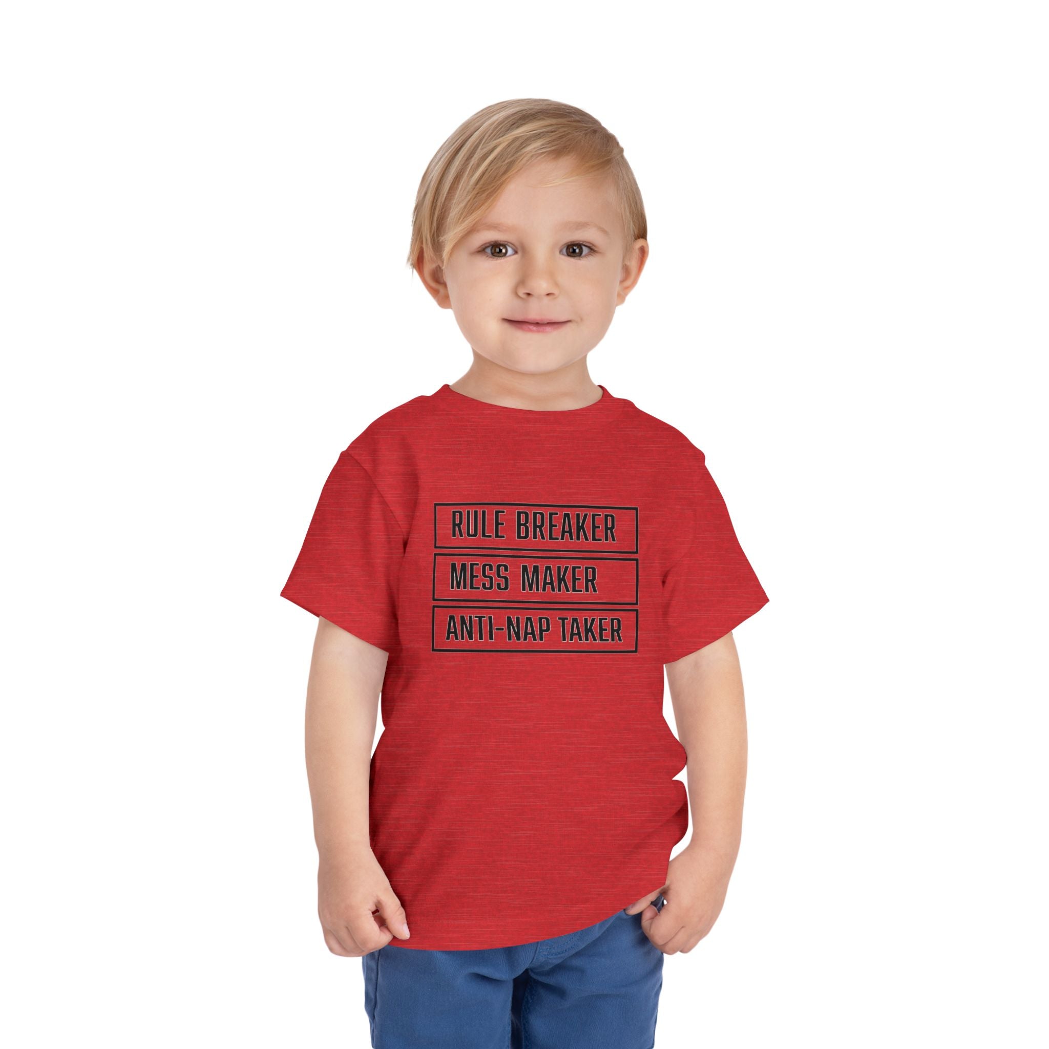 Rule Breaker Mess Maker Toddler Tee | Funny Anti-Nap Kids T-Shirt | Cr8tive Designs