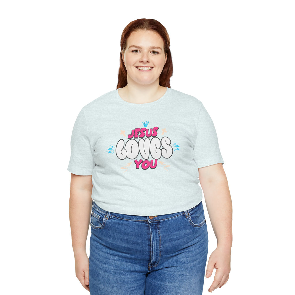Jesus Loves You Graphic Tee — Cute Pastel Faith T-Shirt| Cr8tive Designs