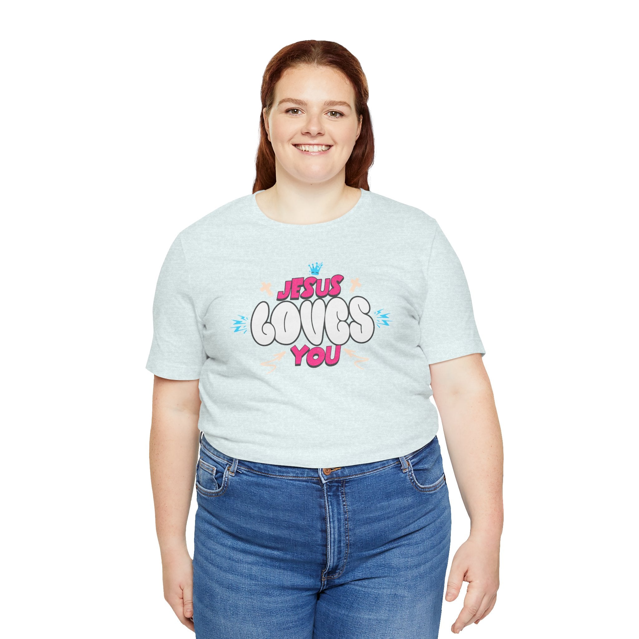 Jesus Loves You Graphic Tee — Cute Pastel Faith T-Shirt| Cr8tive Designs