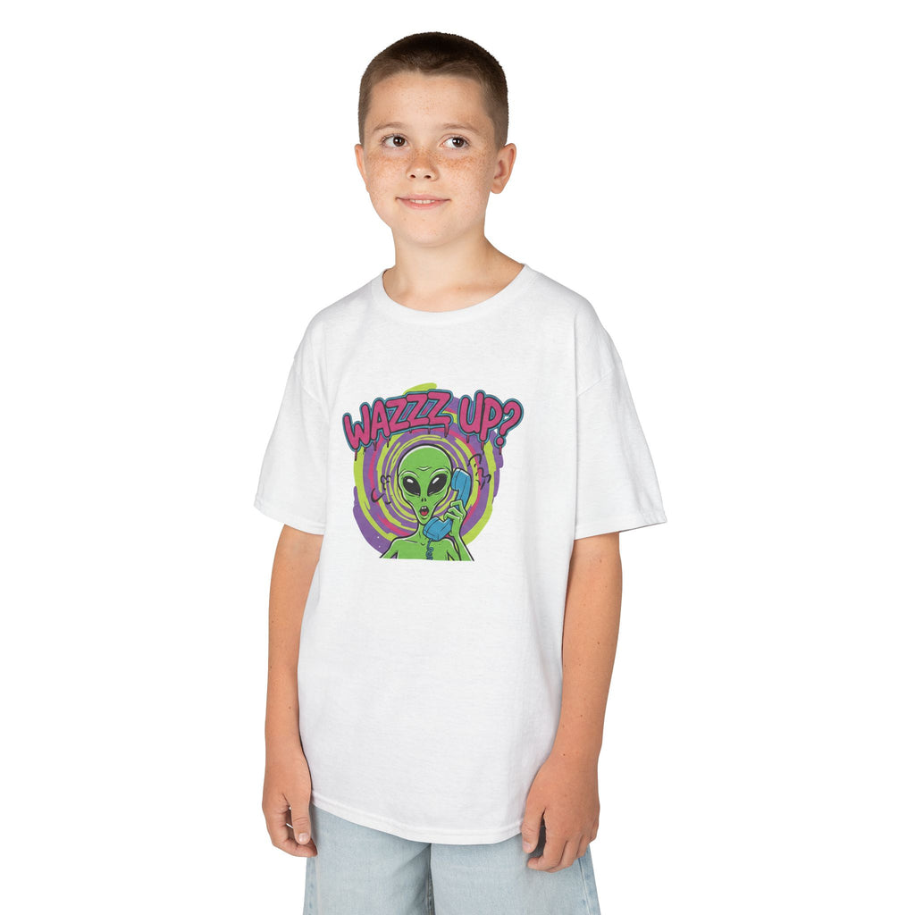 Kids Tee — "Wazzz Up?" Cute Alien Graphic Shirt