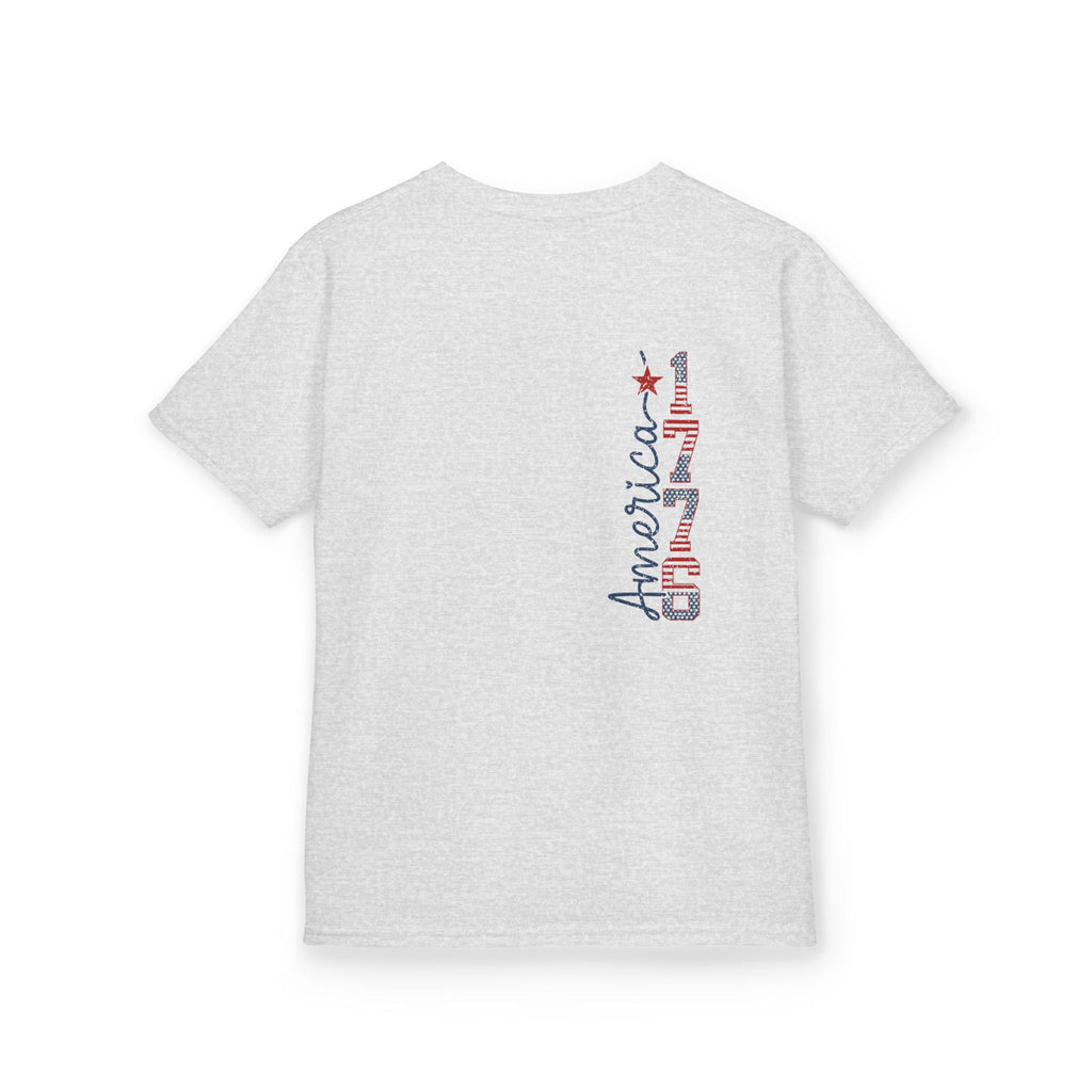 Kids USA Flag Tee | Patriotic Front and Back Design | Cr8tive Designs