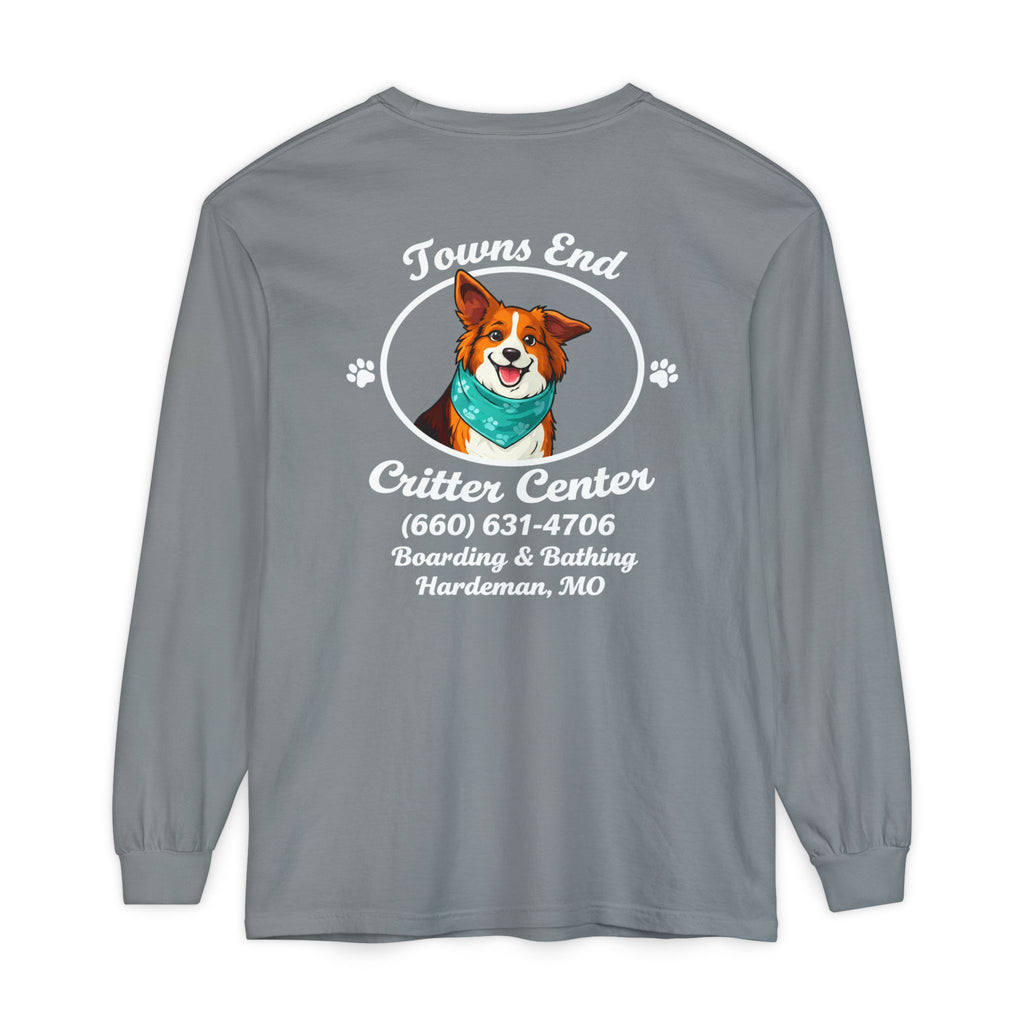 Towns End Critter Center Adult Long Sleeve T-Shirt | Custom Pet Boarding & Grooming Graphic Tee | Cr8tive Designs